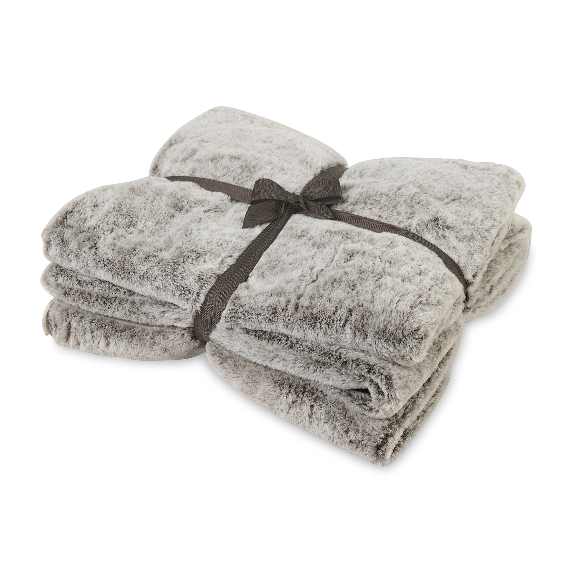 Picture of Luxe Faux Fur Throw Blanket - Brown