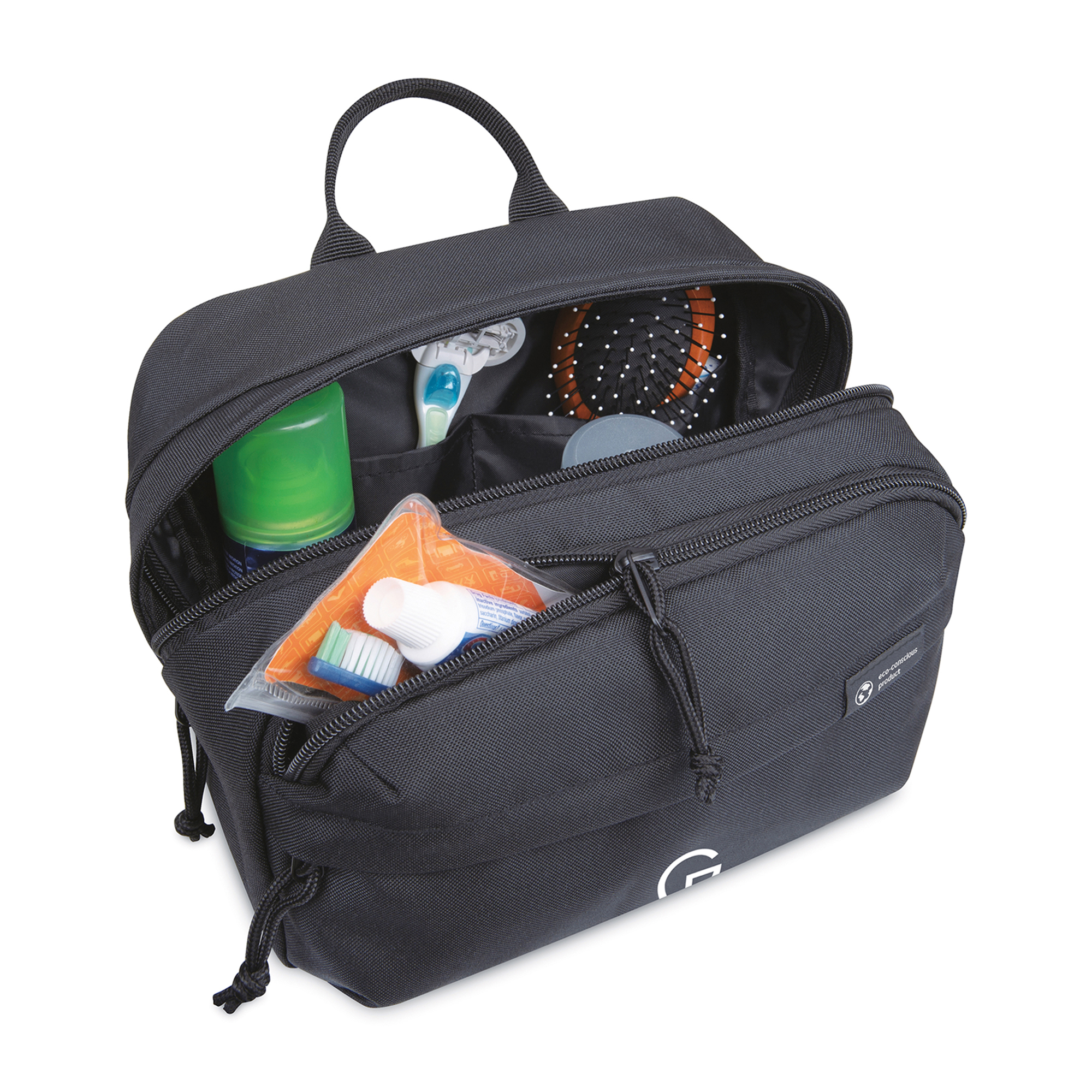 Picture of Renew Recycled rPET Toiletry Bag - AWARE - Black