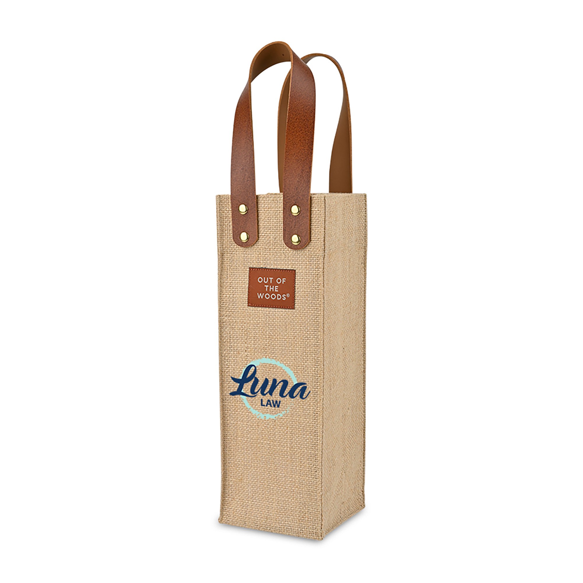 Picture of Out of the Woods Jute Wine Tote - Natural