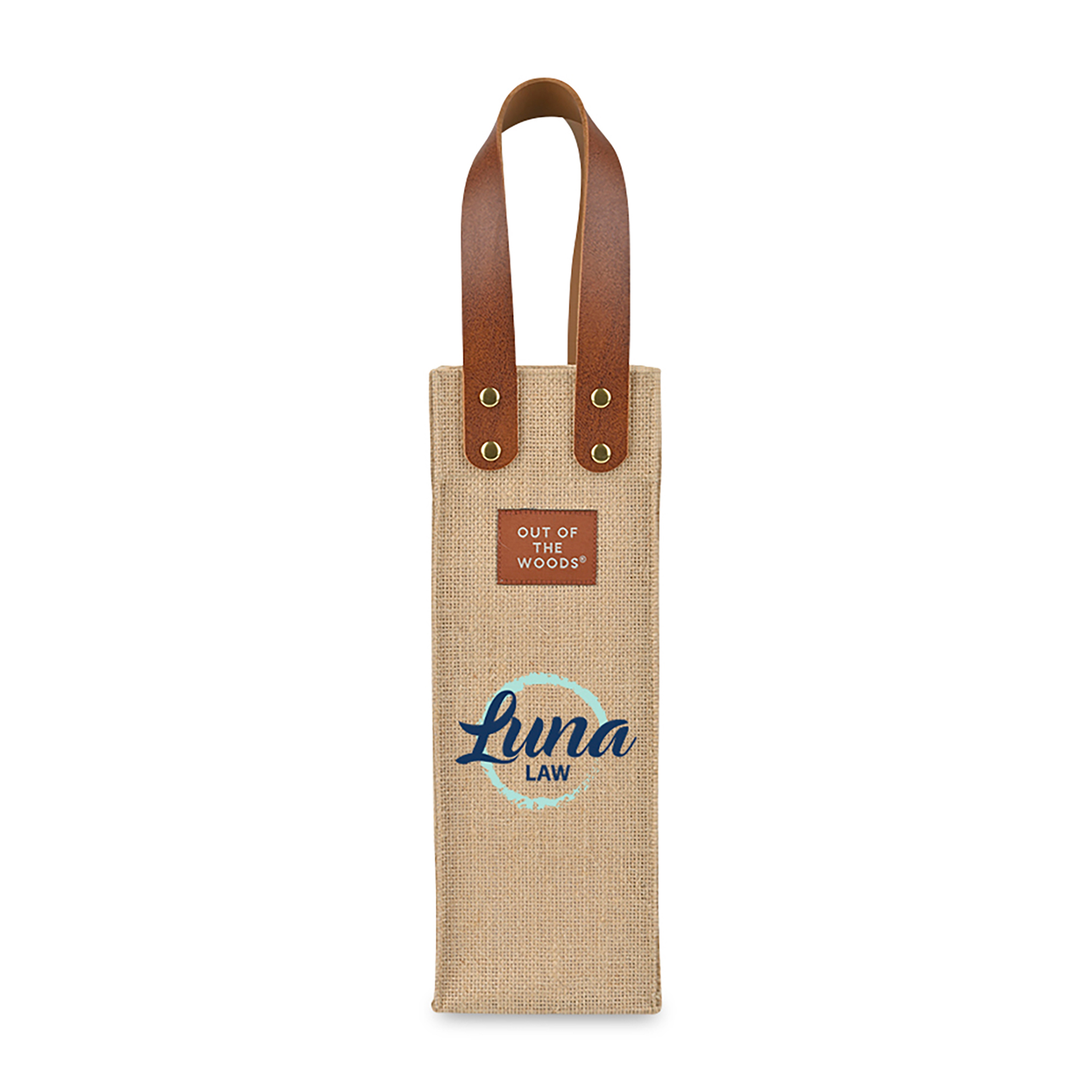 Picture of Out of the Woods Jute Wine Tote - Natural