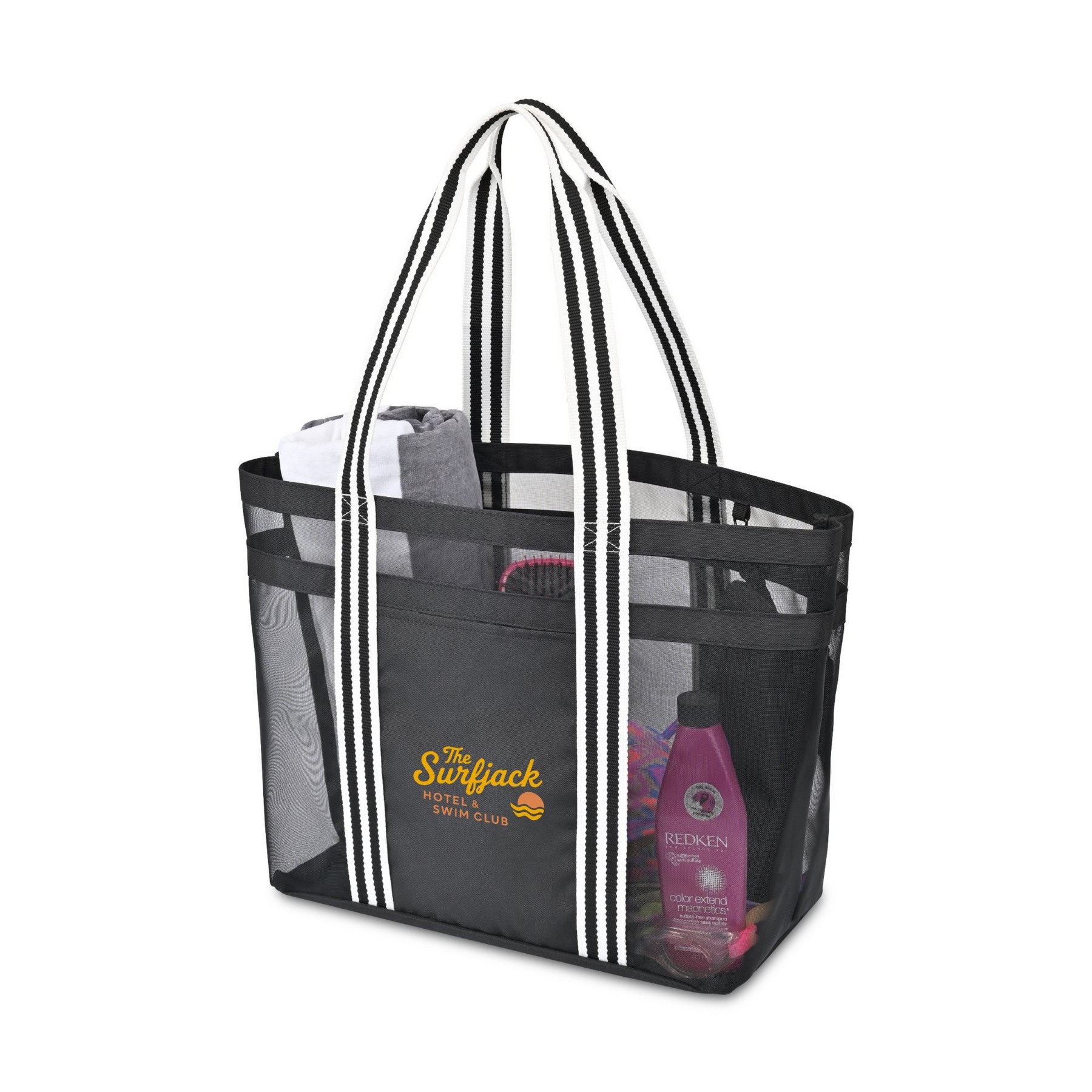 Picture of Playa Recycled Nylon Mesh Beach Tote - AWARE - Black