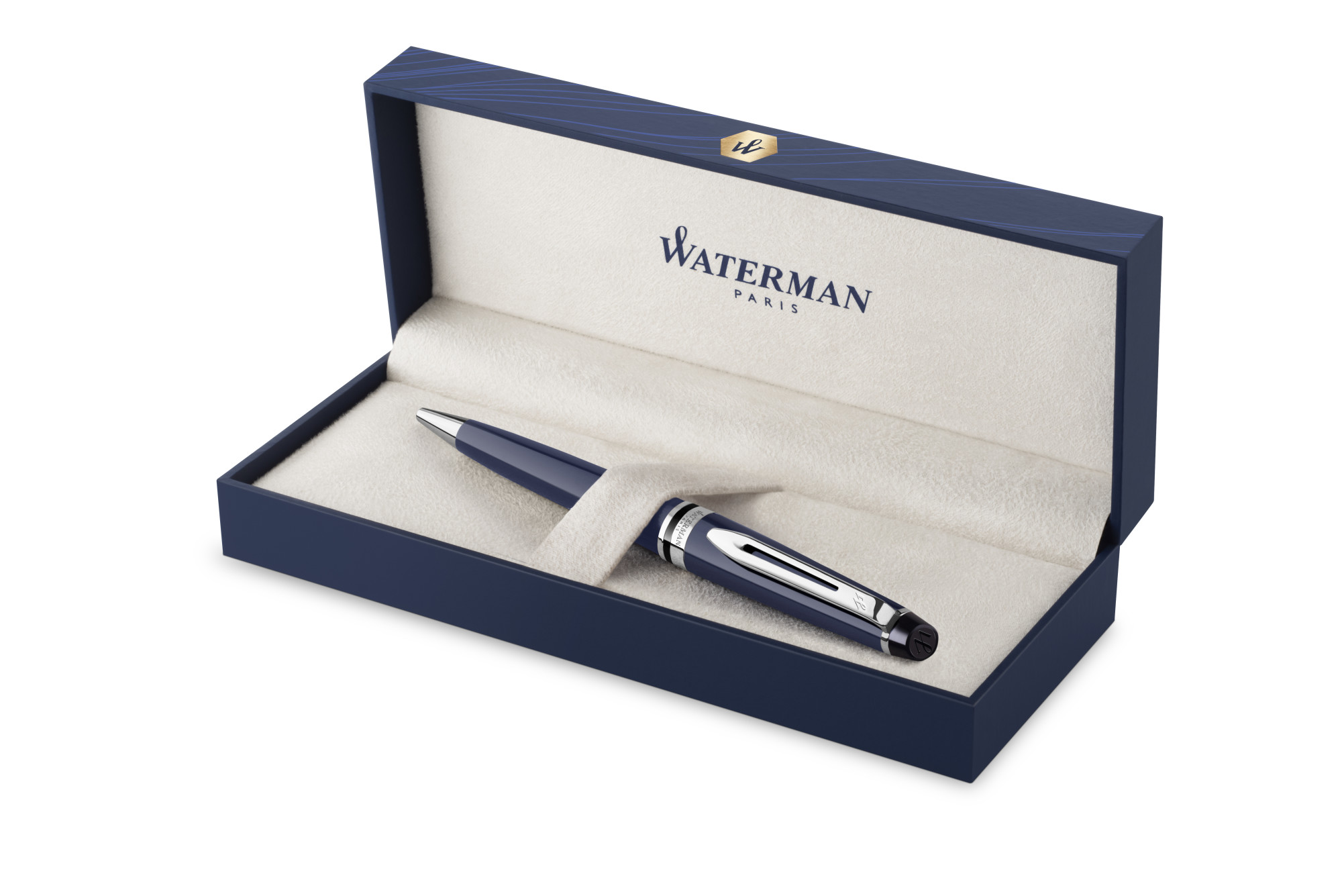 Picture of Waterman Expert Ballpoint - Blue - Chrome Trim