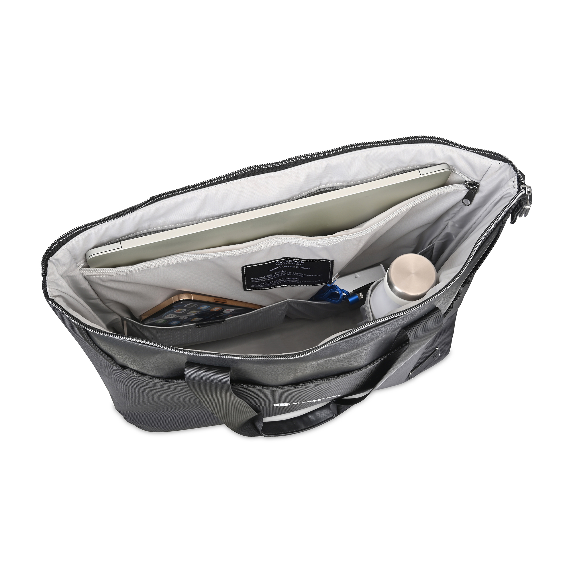 Picture of Travis & Wells Lennox Recycled Nylon Laptop Tote - Black