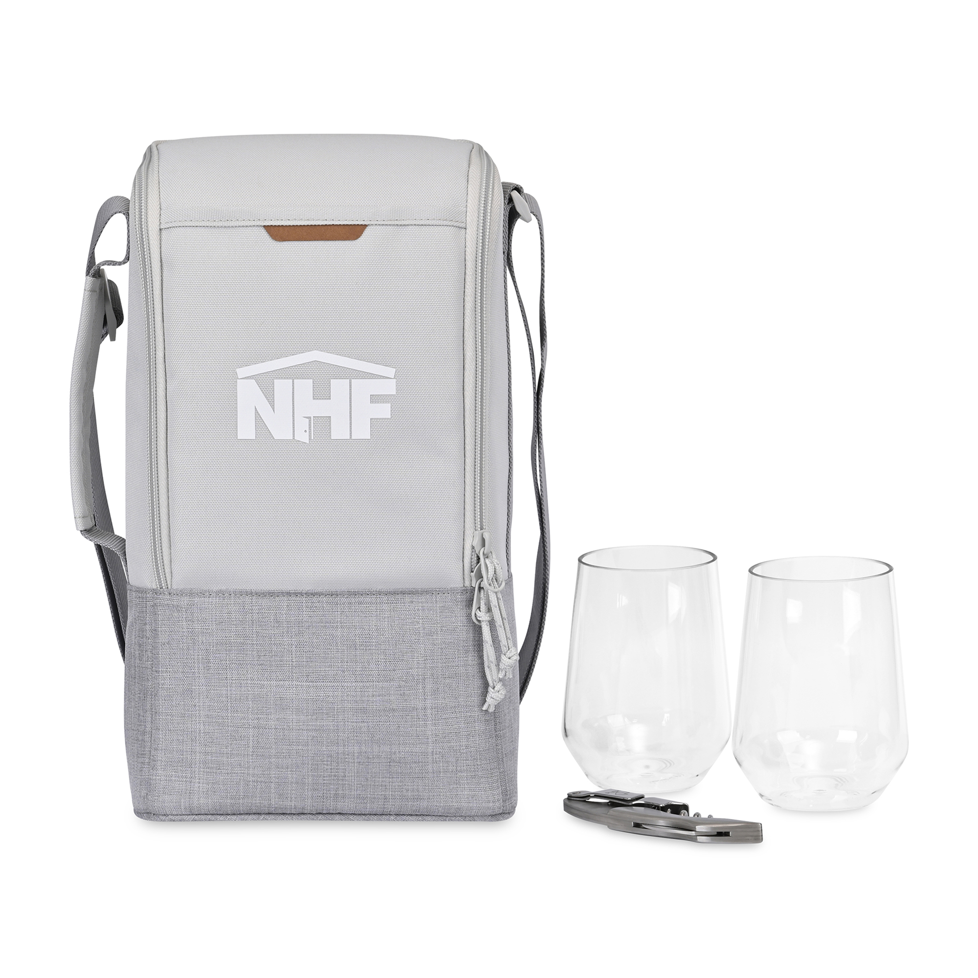 Picture of Parkview Recycled rPET Insulated Wine-to-Go Carry Tote - Greystone