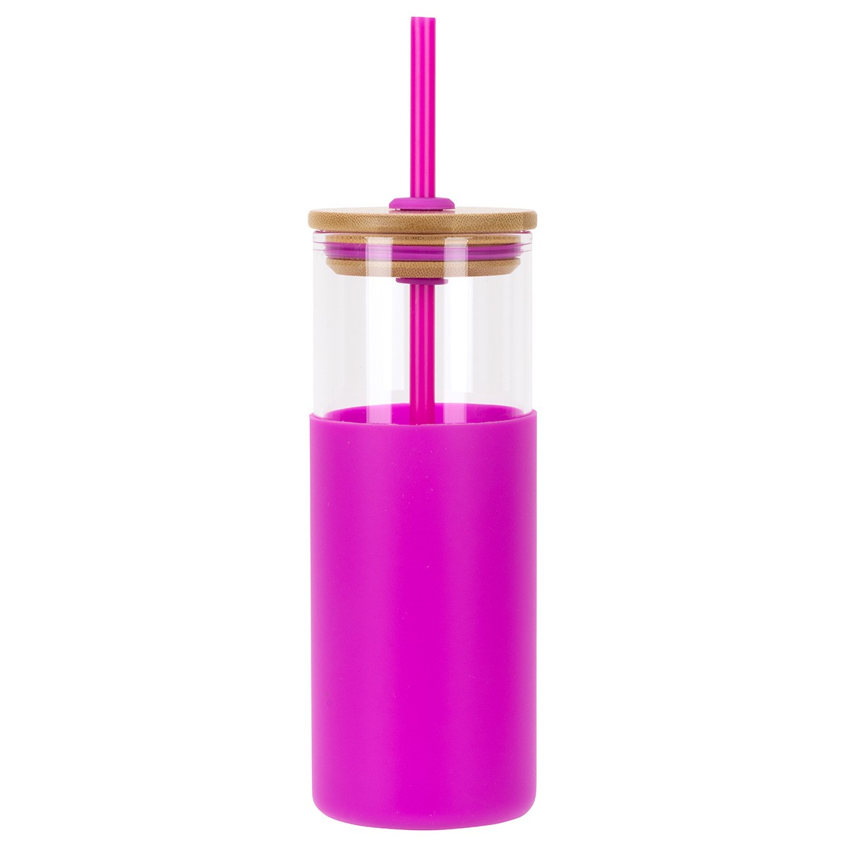 Picture of Stirling 18 oz Glass Tumbler with Silicone Sleeve & PP Straw