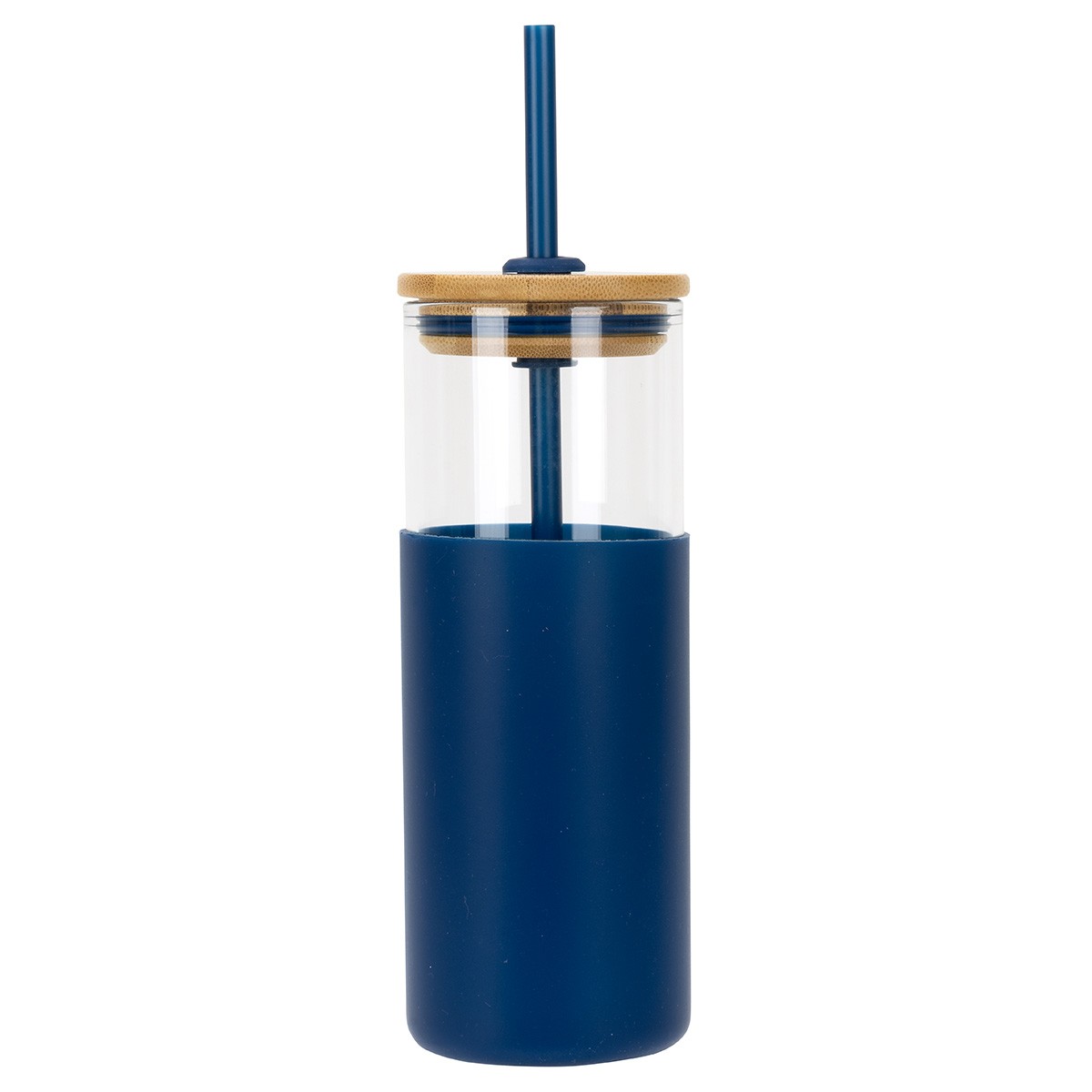 Picture of Stirling 18 oz Glass Tumbler with Silicone Sleeve & PP Straw