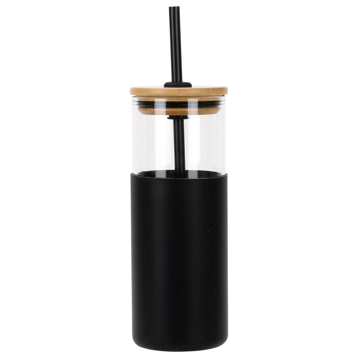 Picture of Stirling 18 oz Glass Tumbler with Silicone Sleeve & PP Straw
