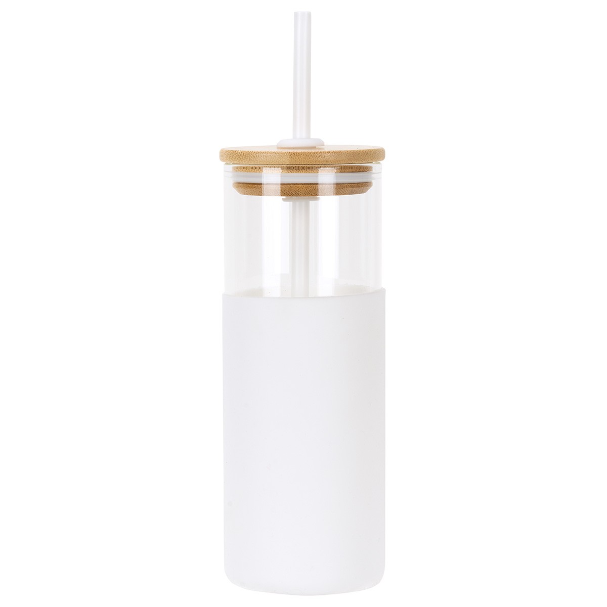 Picture of Stirling 18 oz Glass Tumbler with Silicone Sleeve & PP Straw