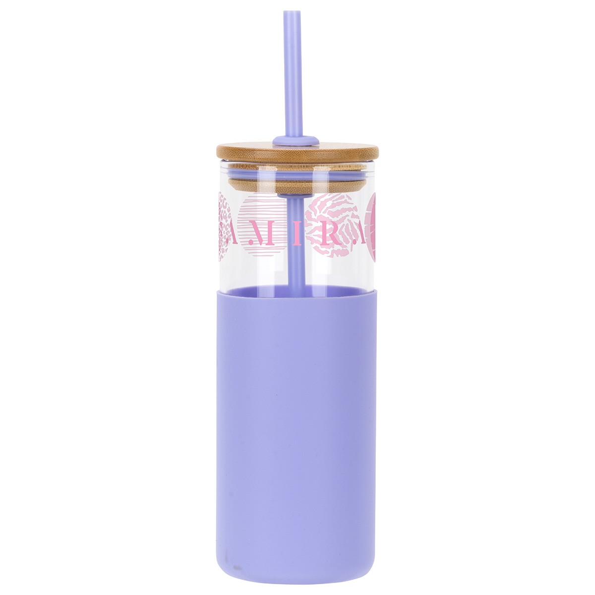 Picture of Stirling 18 oz Glass Tumbler with Silicone Sleeve & PP Straw