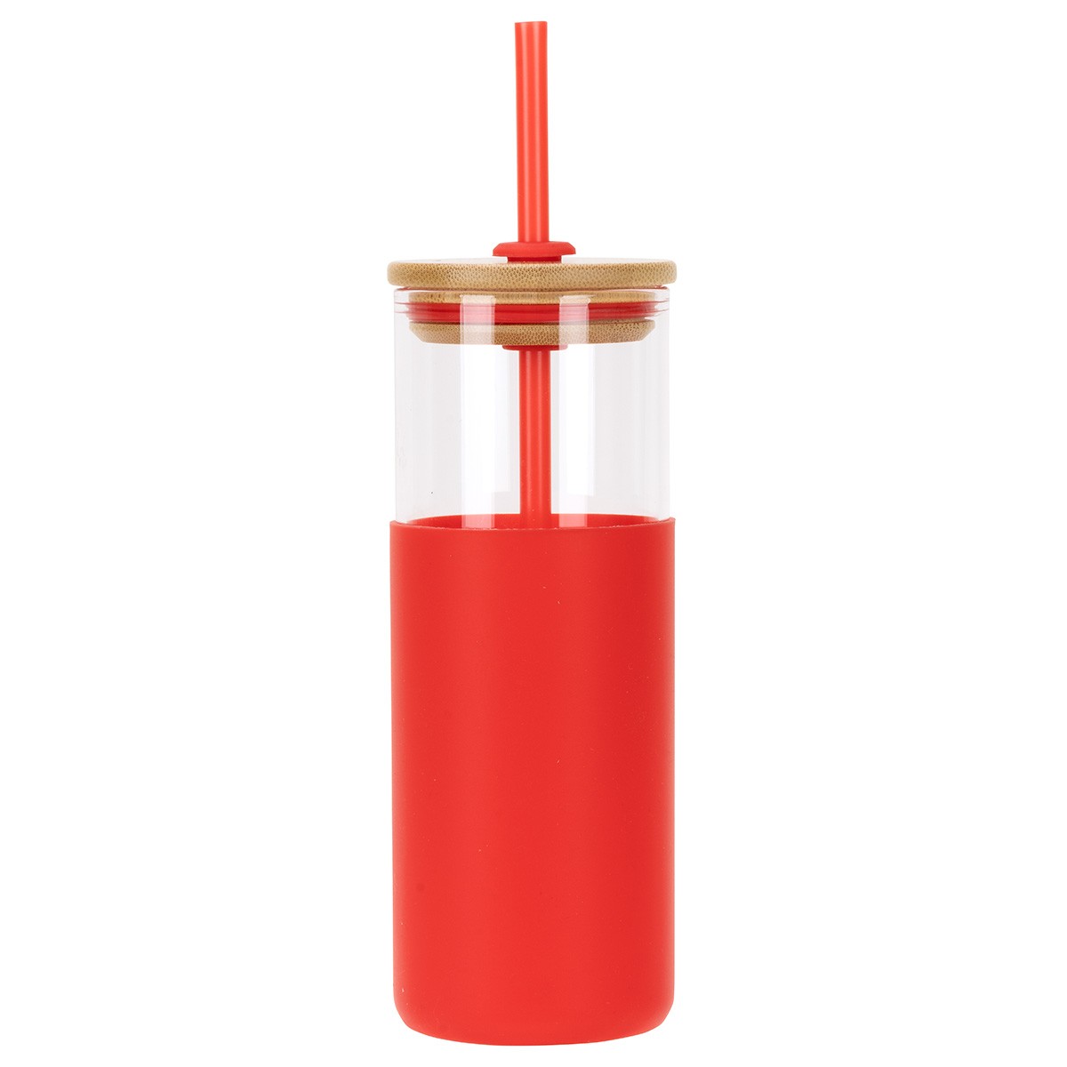 Picture of Stirling 18 oz Glass Tumbler with Silicone Sleeve & PP Straw
