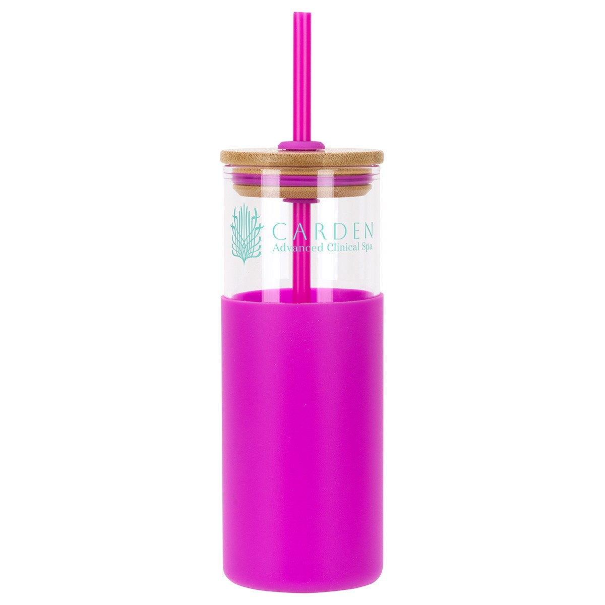 Picture of Stirling 18 oz Glass Tumbler with Silicone Sleeve & PP Straw