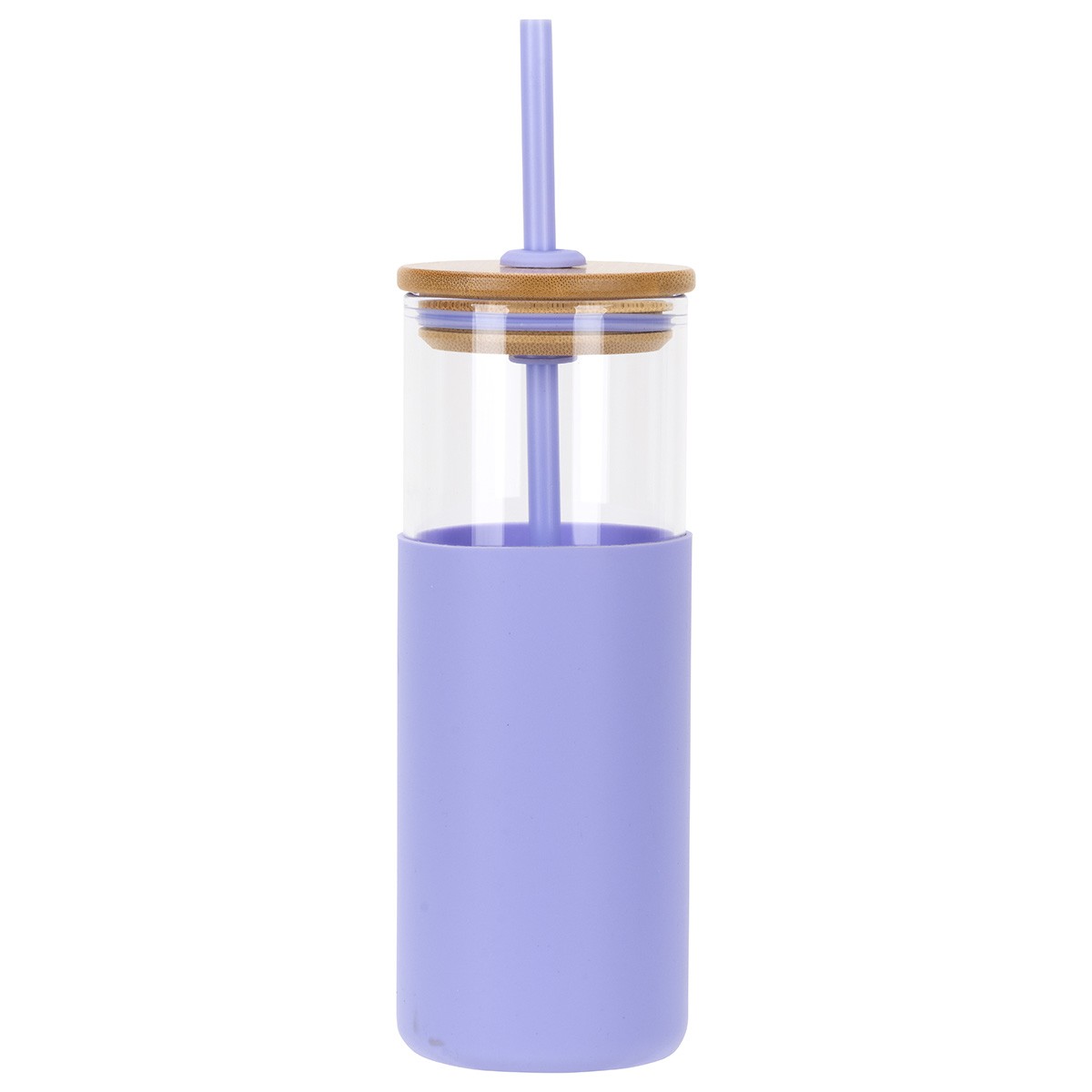 Picture of Stirling 18 oz Glass Tumbler with Silicone Sleeve & PP Straw