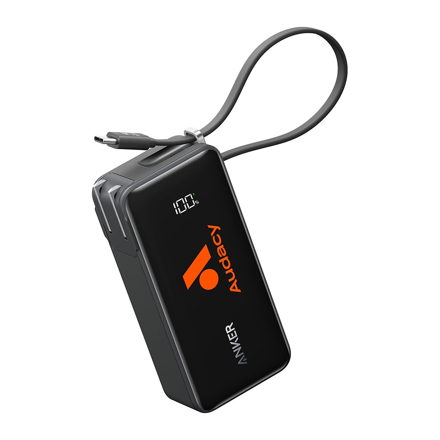 Picture of Anker Power Bank (10K, Fusion, Built-In Cable) - Black
