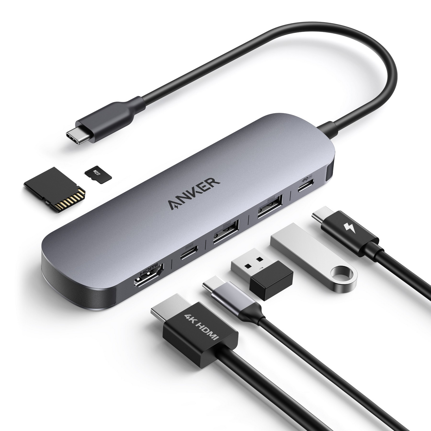 Picture of Anker USB-C Hub (7-in-1) - Pewter Silver