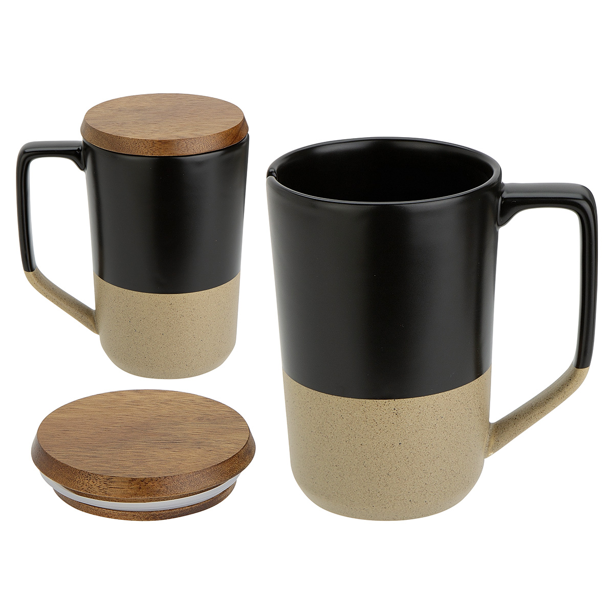 Picture of Bellaria 15 oz Ceramic Mug with Wood Lid