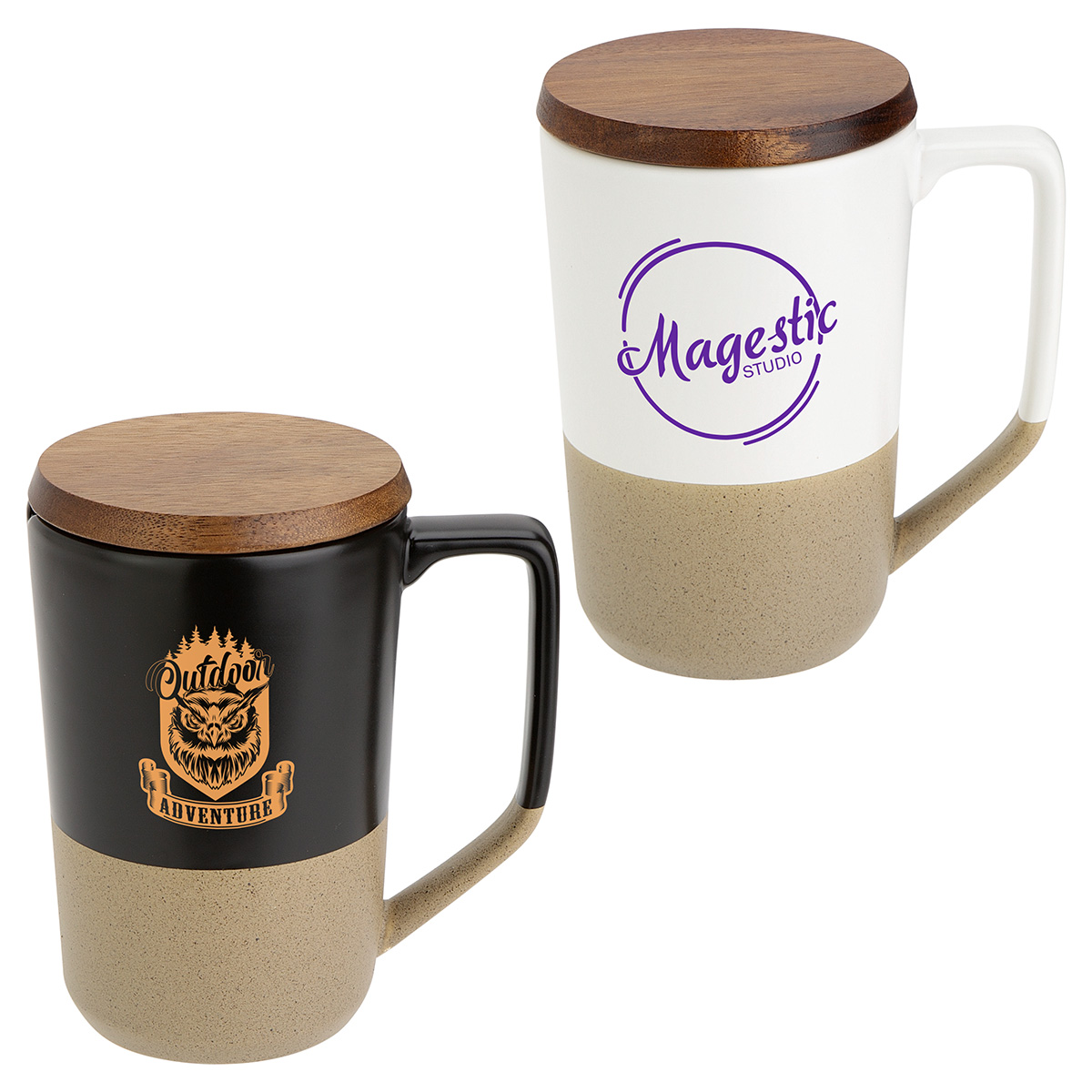 Picture of Bellaria 15 oz Ceramic Mug with Wood Lid