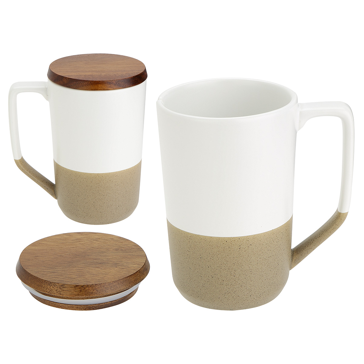Picture of Bellaria 15 oz Ceramic Mug with Wood Lid