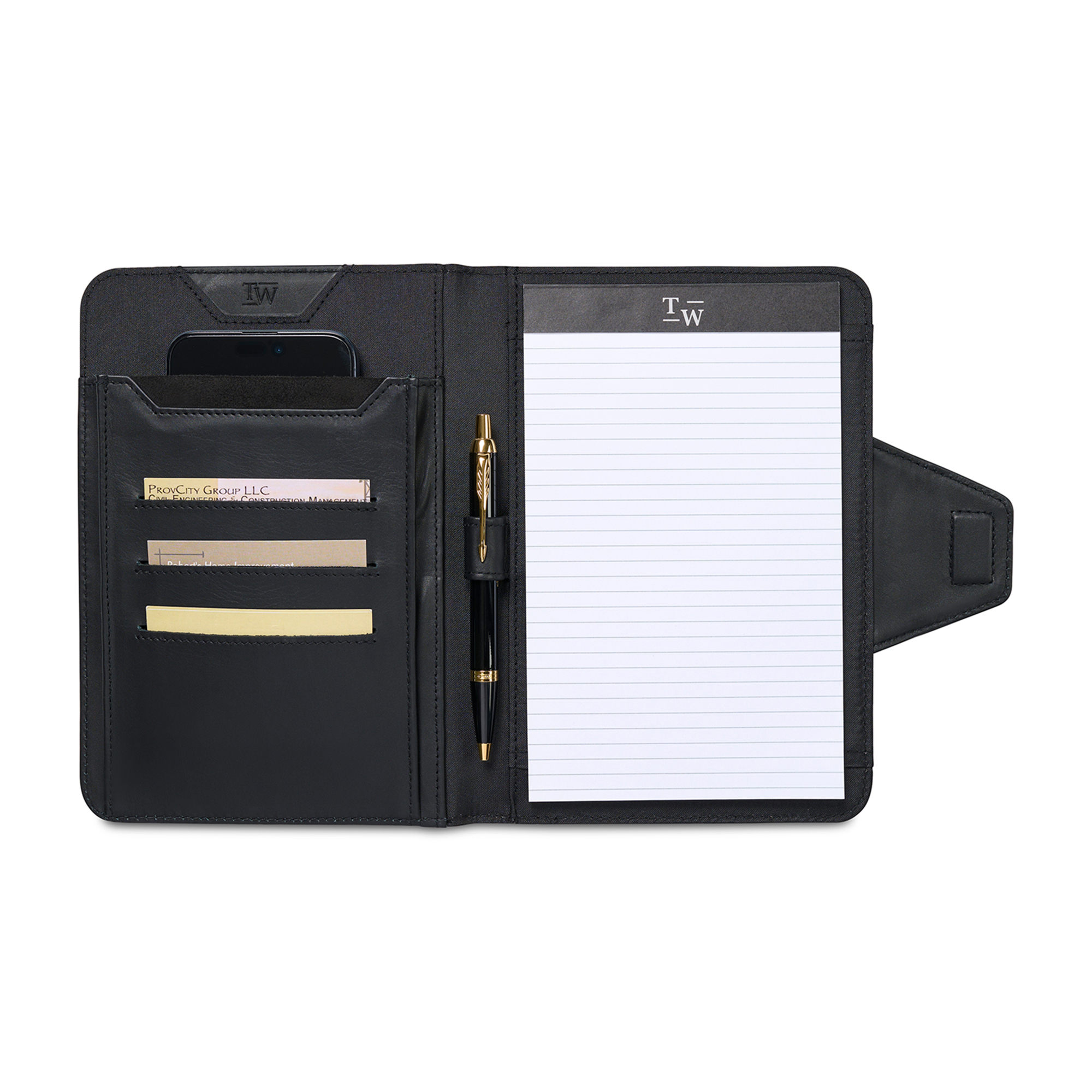 Picture of Travis & Wells Envoy Junior Magnet Close Padfolio - Black