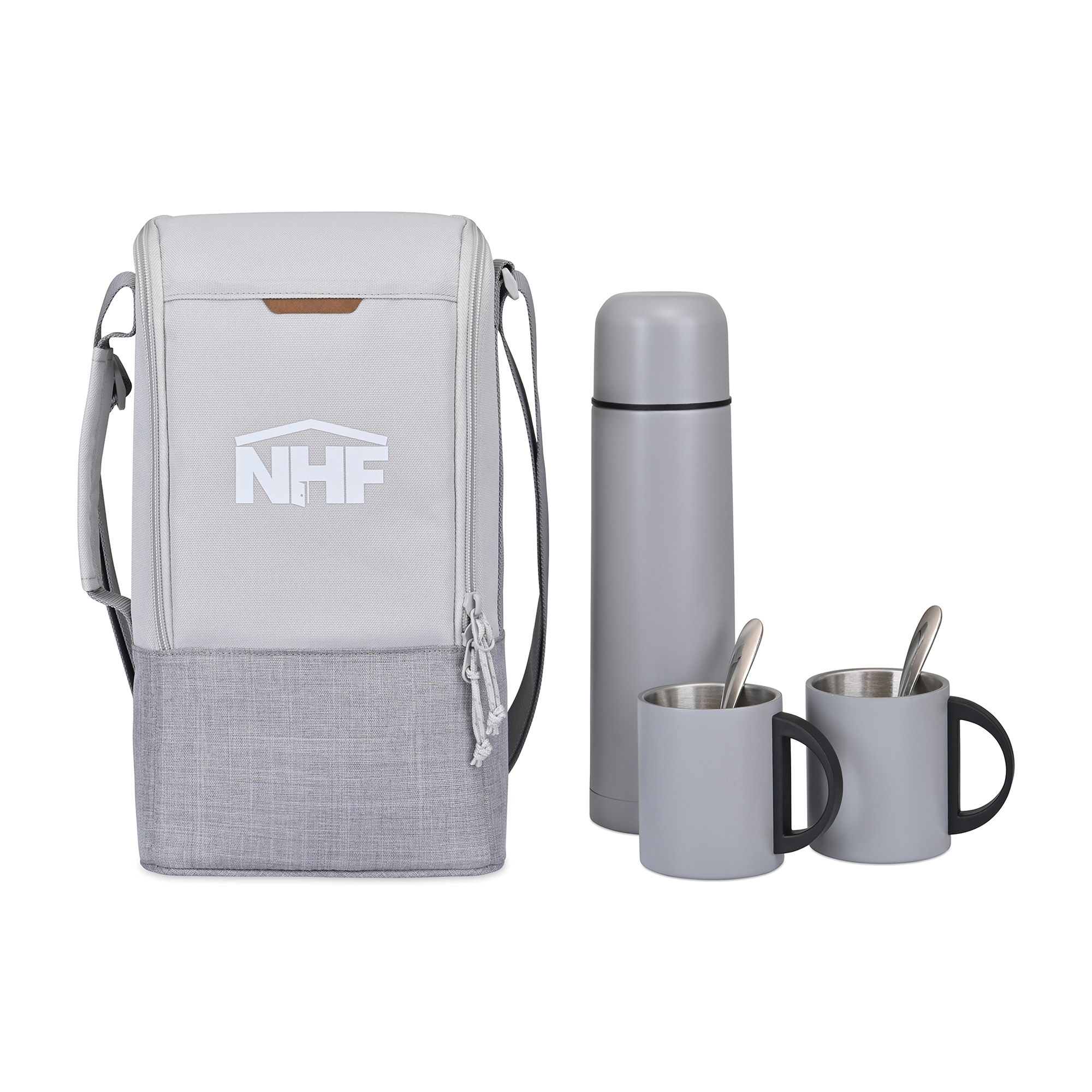 Picture of Parkview Recycled rPET Insulated Coffee-to-Go Carry Tote - Greystone