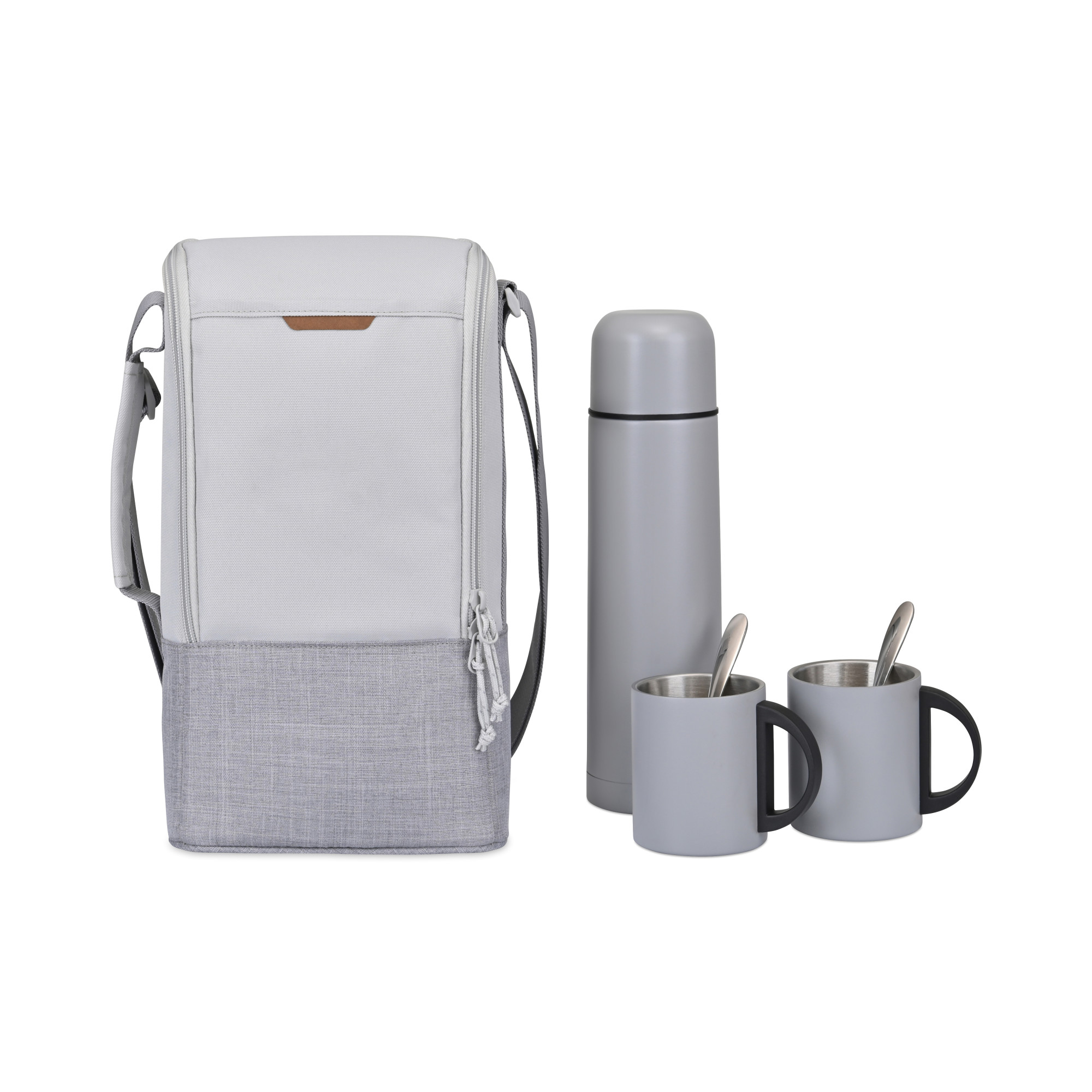 Picture of Parkview Recycled rPET Insulated Coffee-to-Go Carry Tote - Greystone