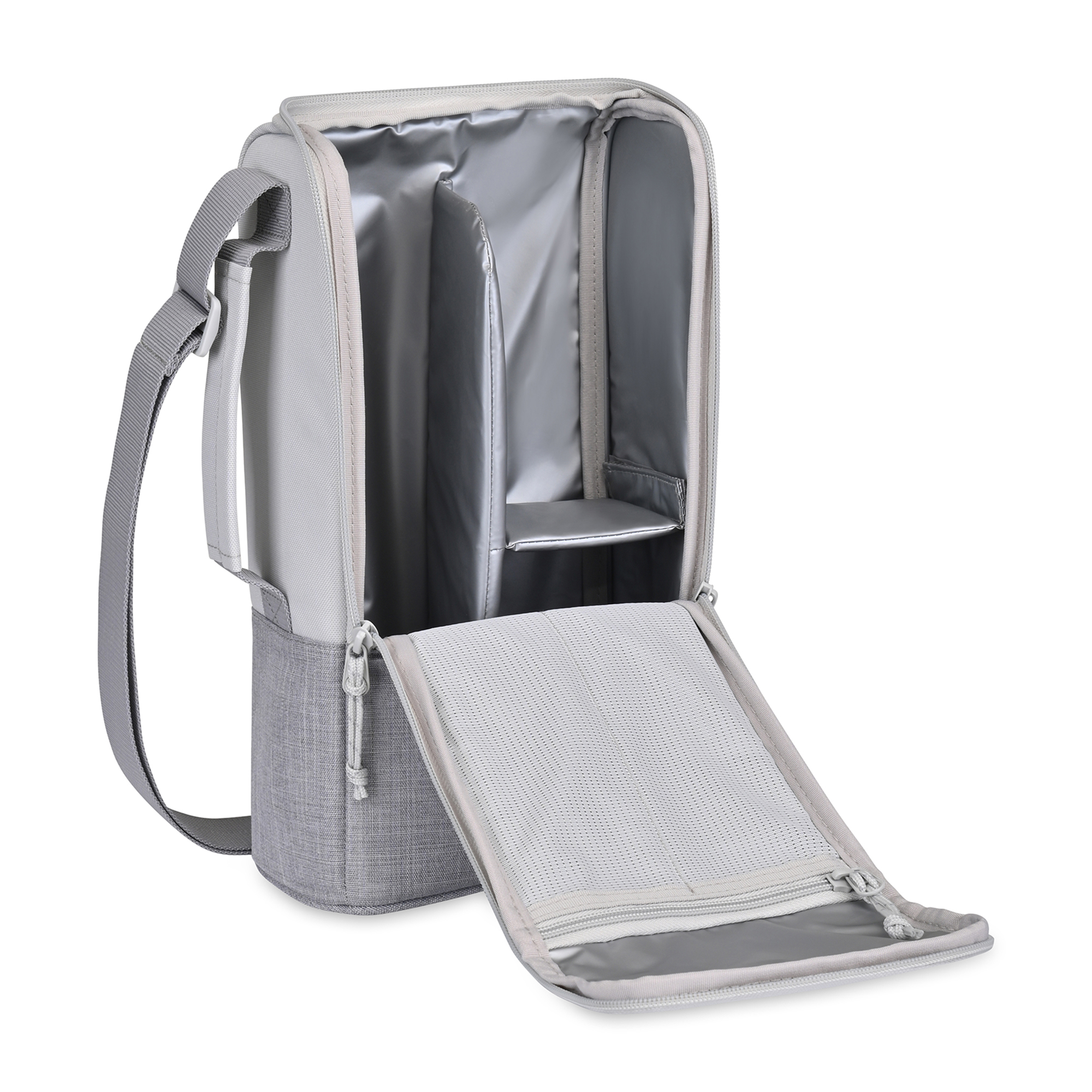 Picture of Parkview Recycled rPET Insulated Coffee-to-Go Carry Tote - Greystone