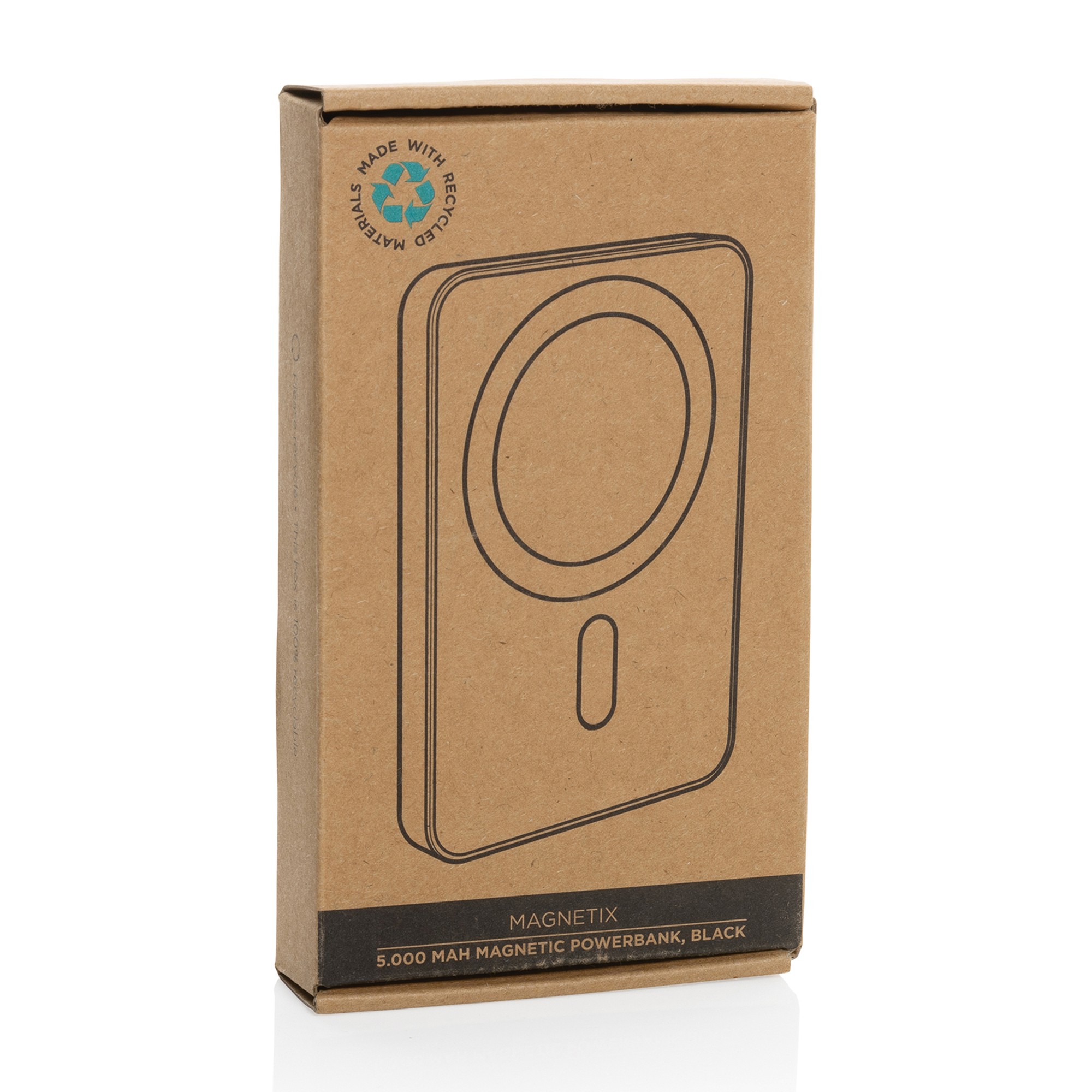 Picture of Magnetix Recycled Plastic 5000 mAh Magnetic Powerbank - Black