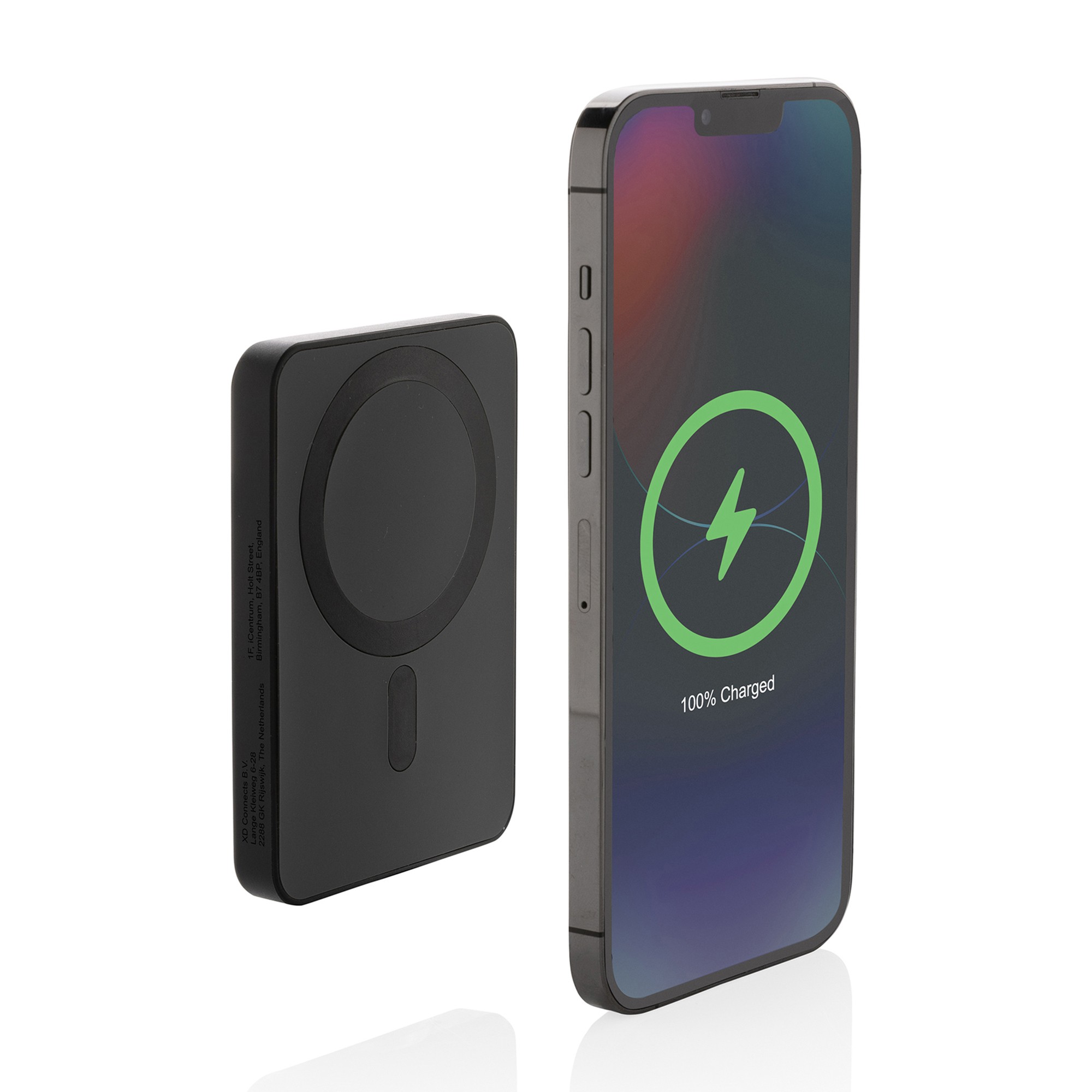 Picture of Magnetix Recycled Plastic 5000 mAh Magnetic Powerbank - Black
