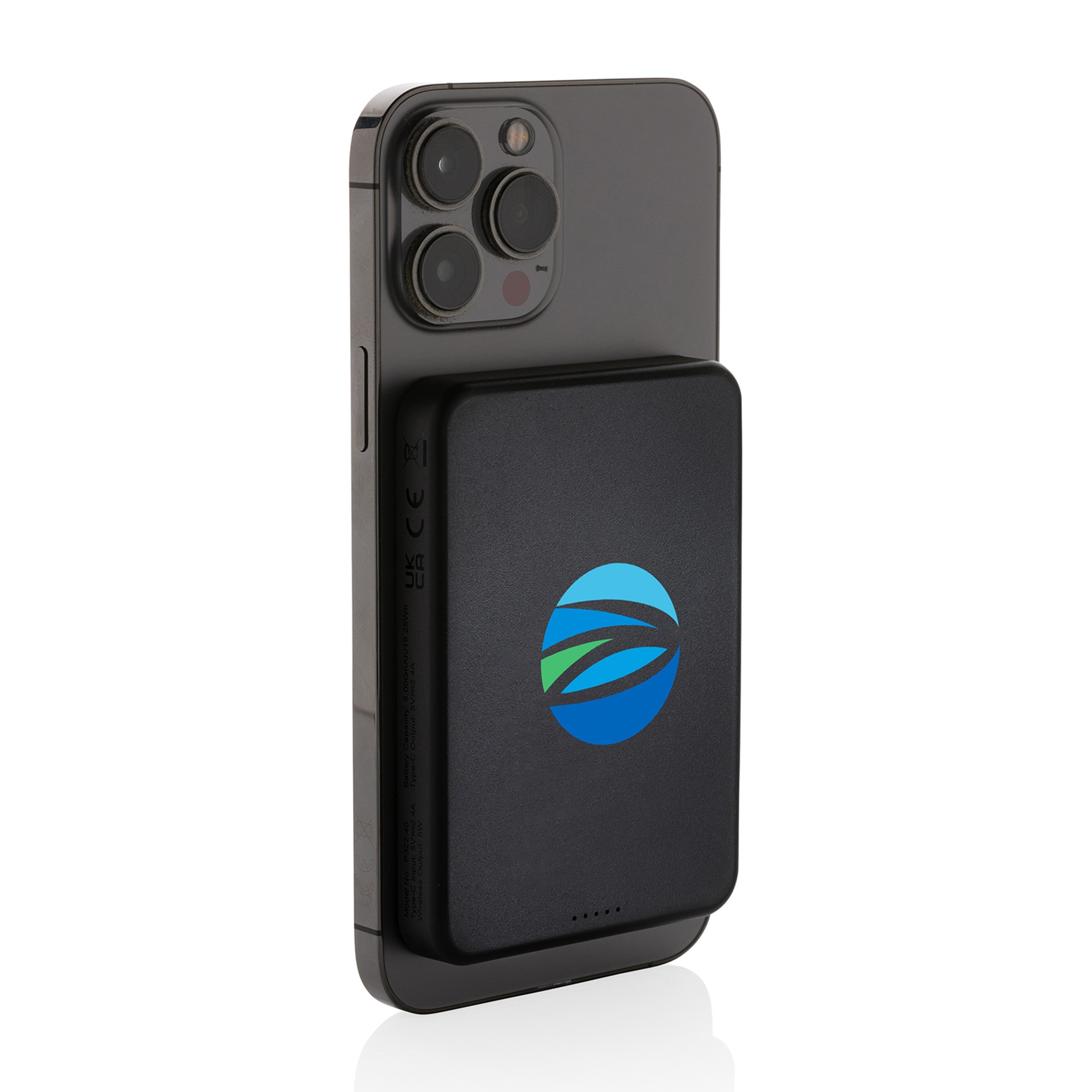 Picture of Magnetix Recycled Plastic 5000 mAh Magnetic Powerbank - Black