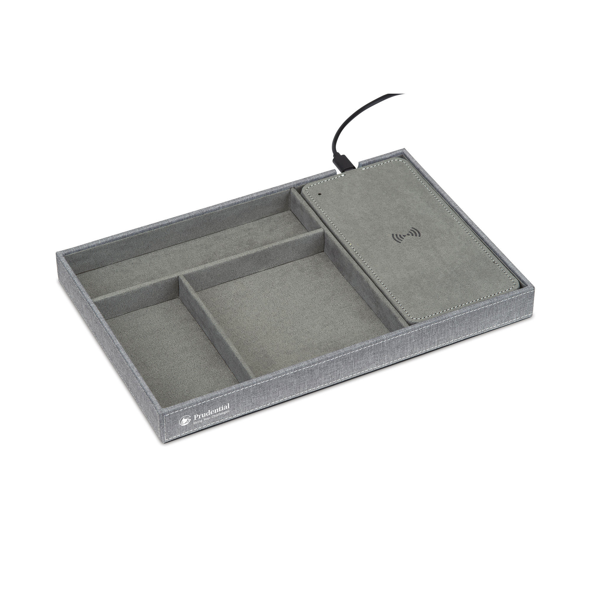 Picture of Truman Wireless Charging Accessory Tray - Medium Grey Heather