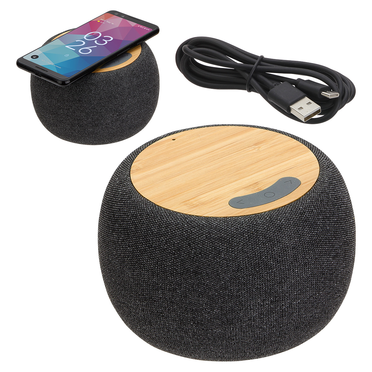Picture of Empire Bamboo Wireless Speaker with 5W Wireless Charger