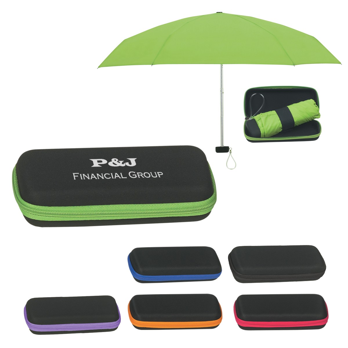 Picture of 37" Arc Telescopic Folding Travel Umbrella With Eva Case