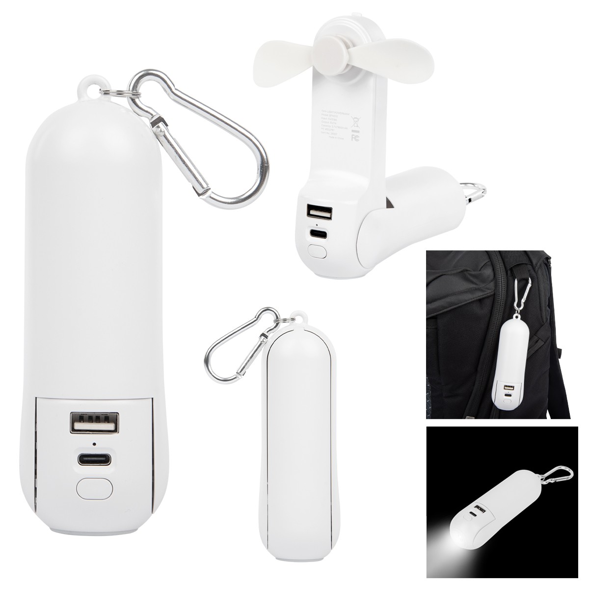 Picture of Rechargeable Power Bank With Fan & Flashlight