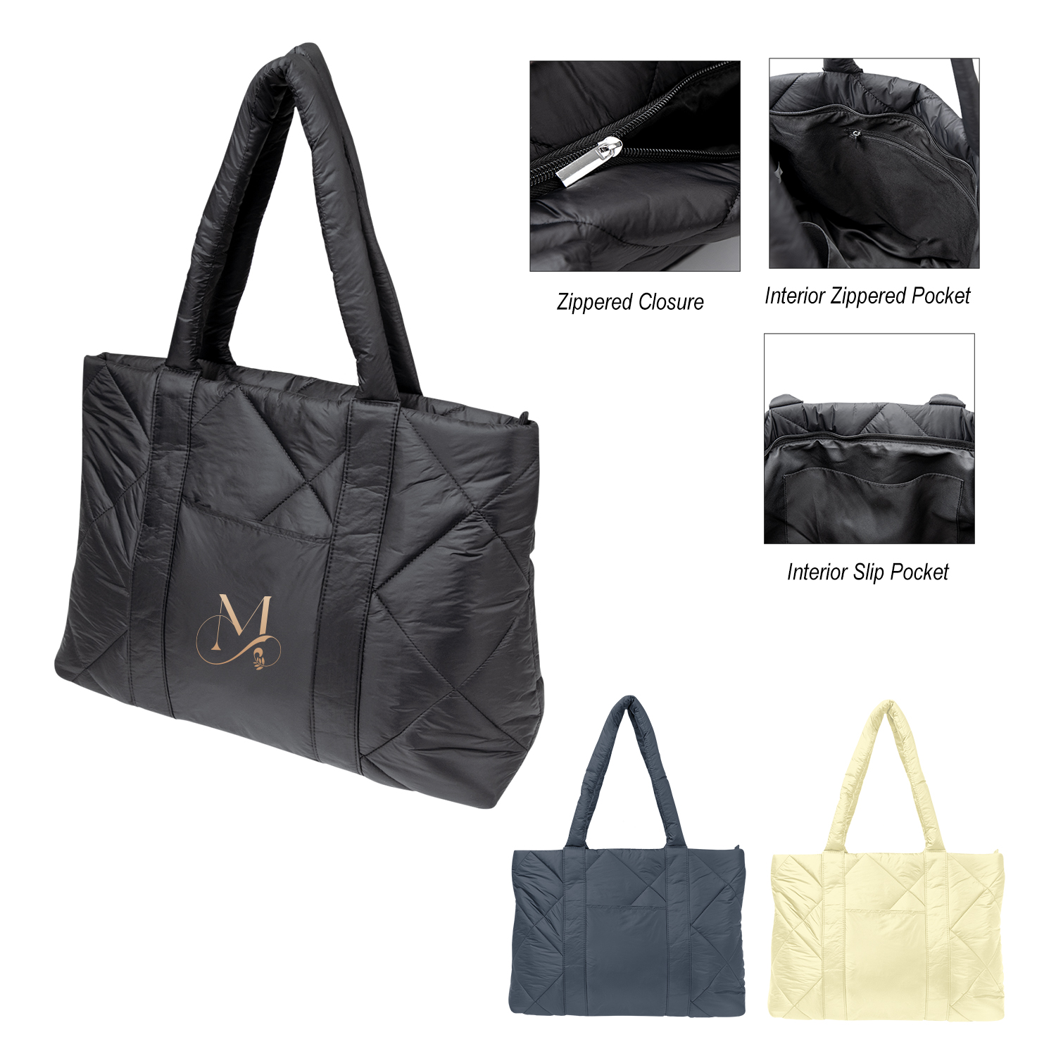 Picture of Luxe Quilted Puffer Tote Bag