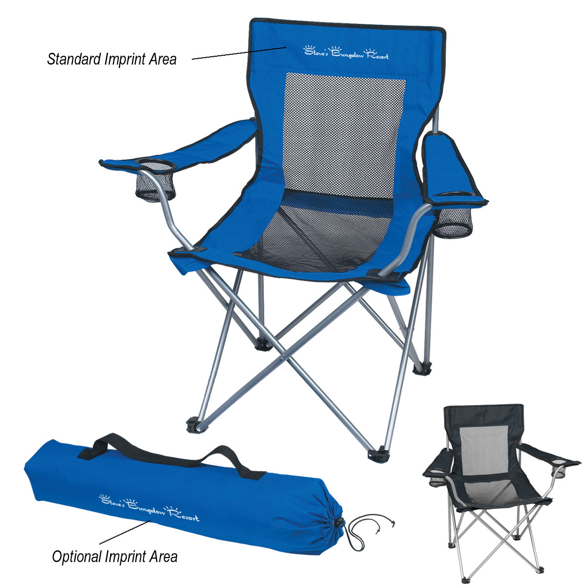 Picture of Mesh Folding Chair With Carrying Bag