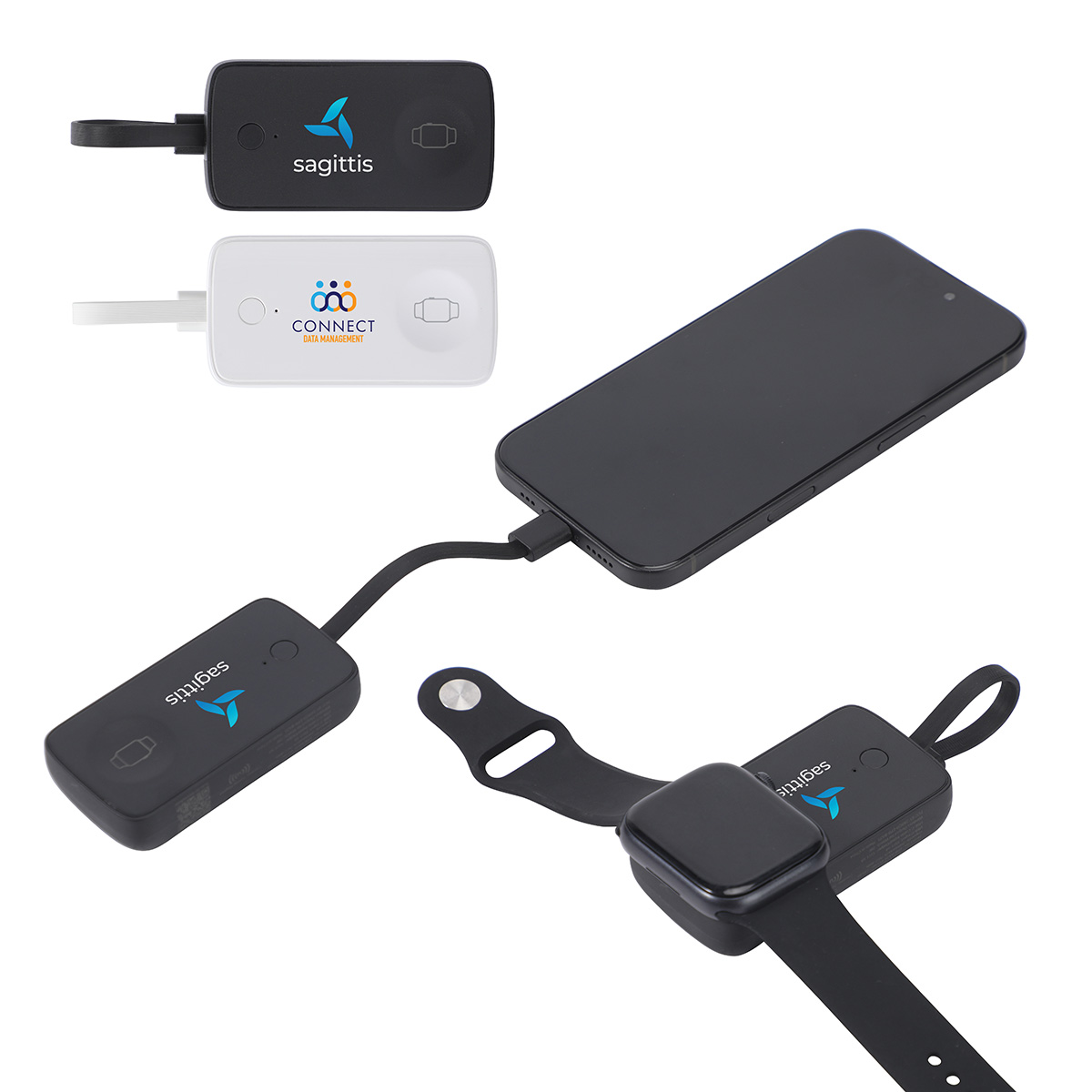 Picture of Baron 2000mAh Power Bank with Watch Charger & Built-In Cable