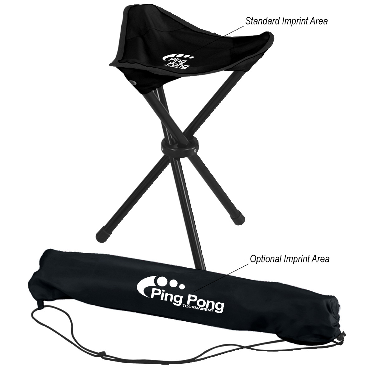 Picture of Rpet Folding Tripod Stool With Carrying Bag