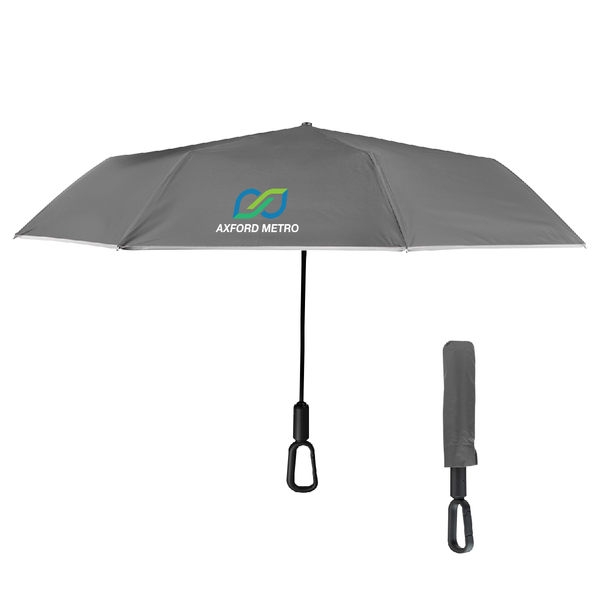 Picture of 46" Arc Reflective Umbrella With Carabiner Handle