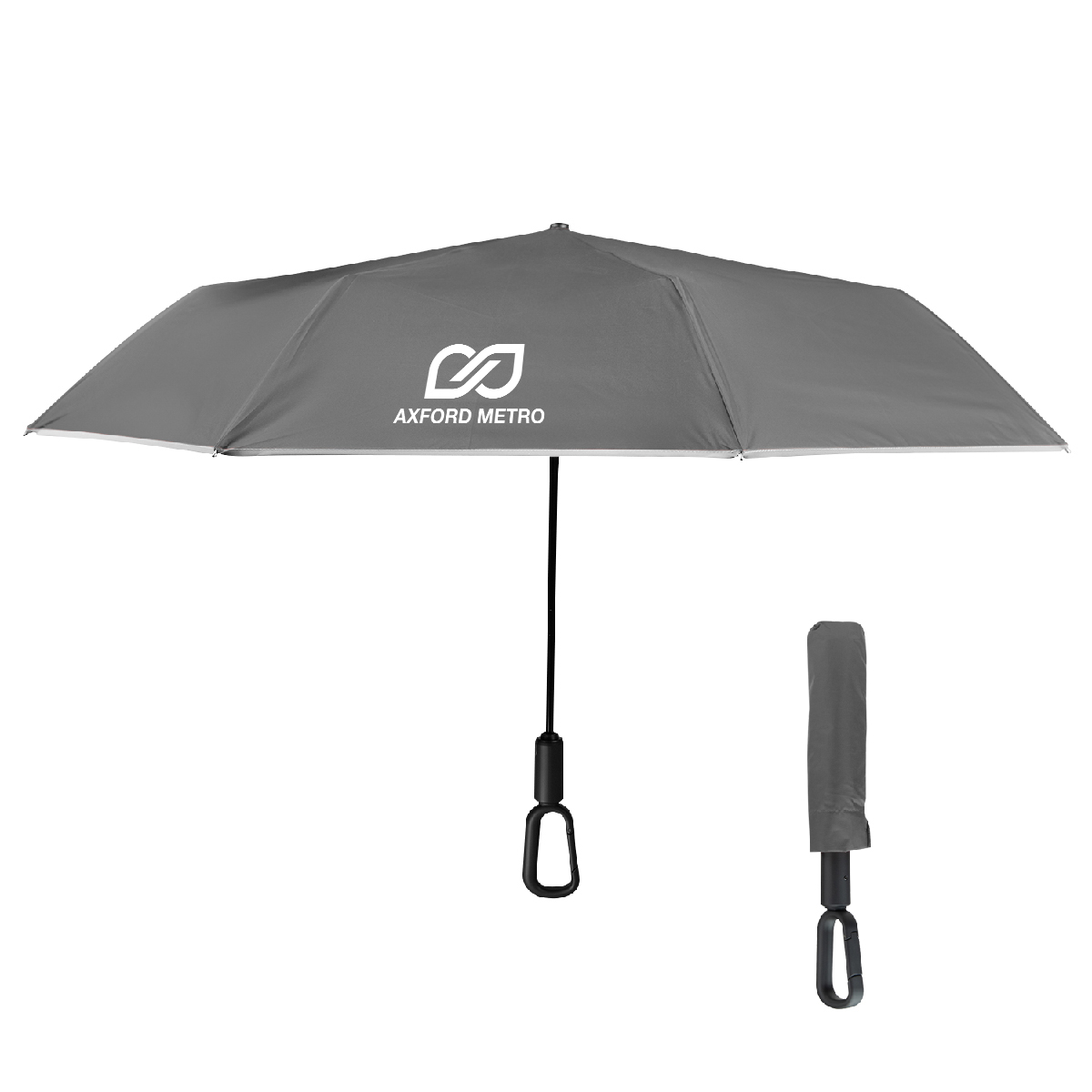 Picture of 46" Arc Reflective Umbrella With Carabiner Handle