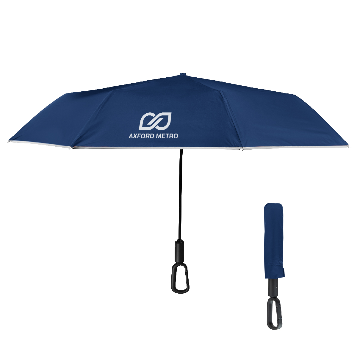 Picture of 46" Arc Reflective Umbrella With Carabiner Handle