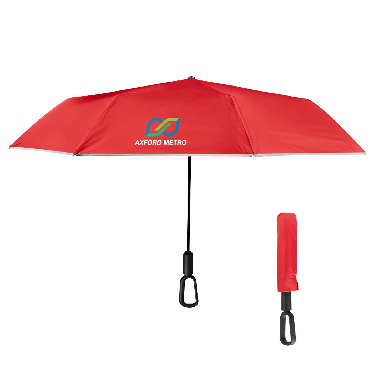 Picture of 46" Arc Reflective Umbrella With Carabiner Handle