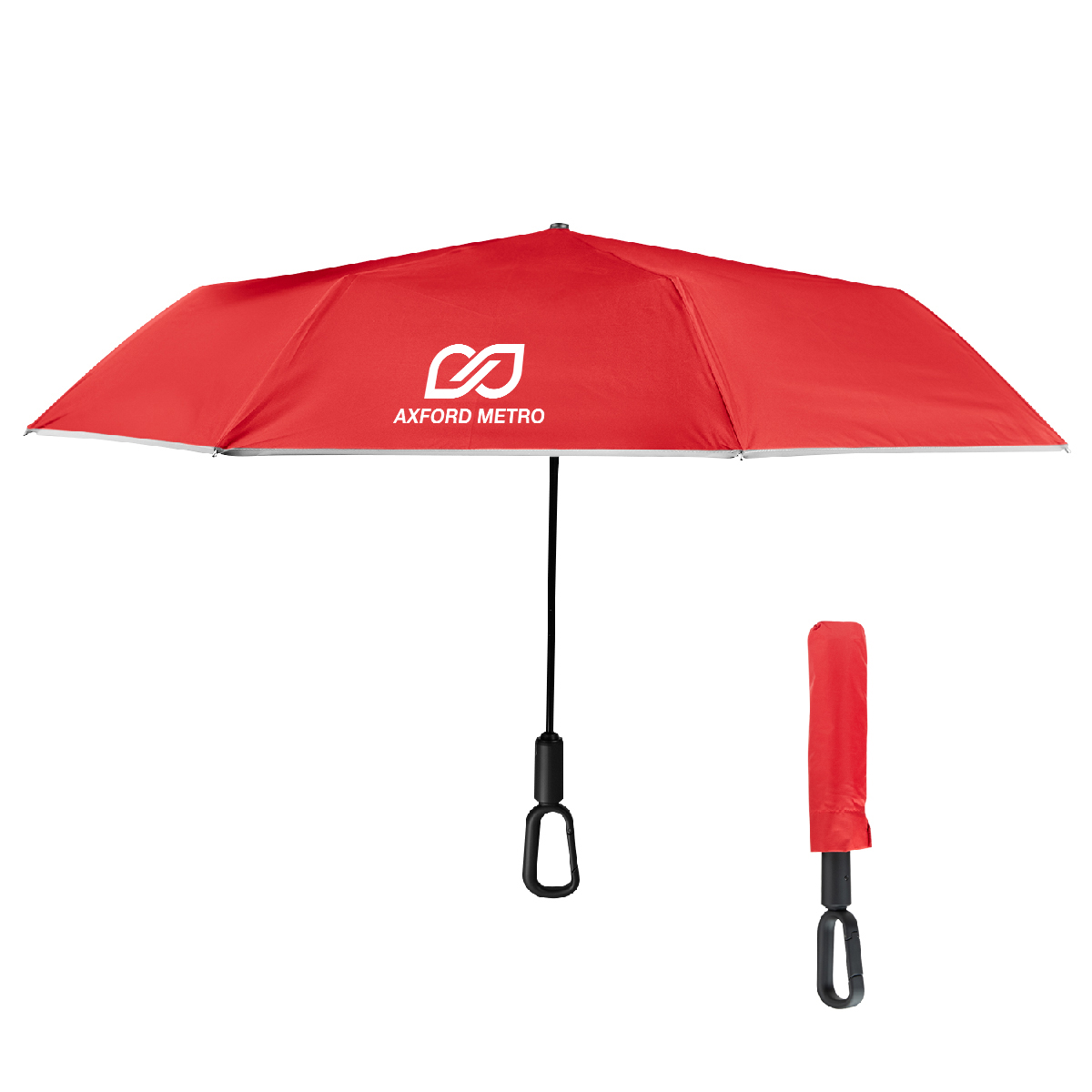 Picture of 46" Arc Reflective Umbrella With Carabiner Handle