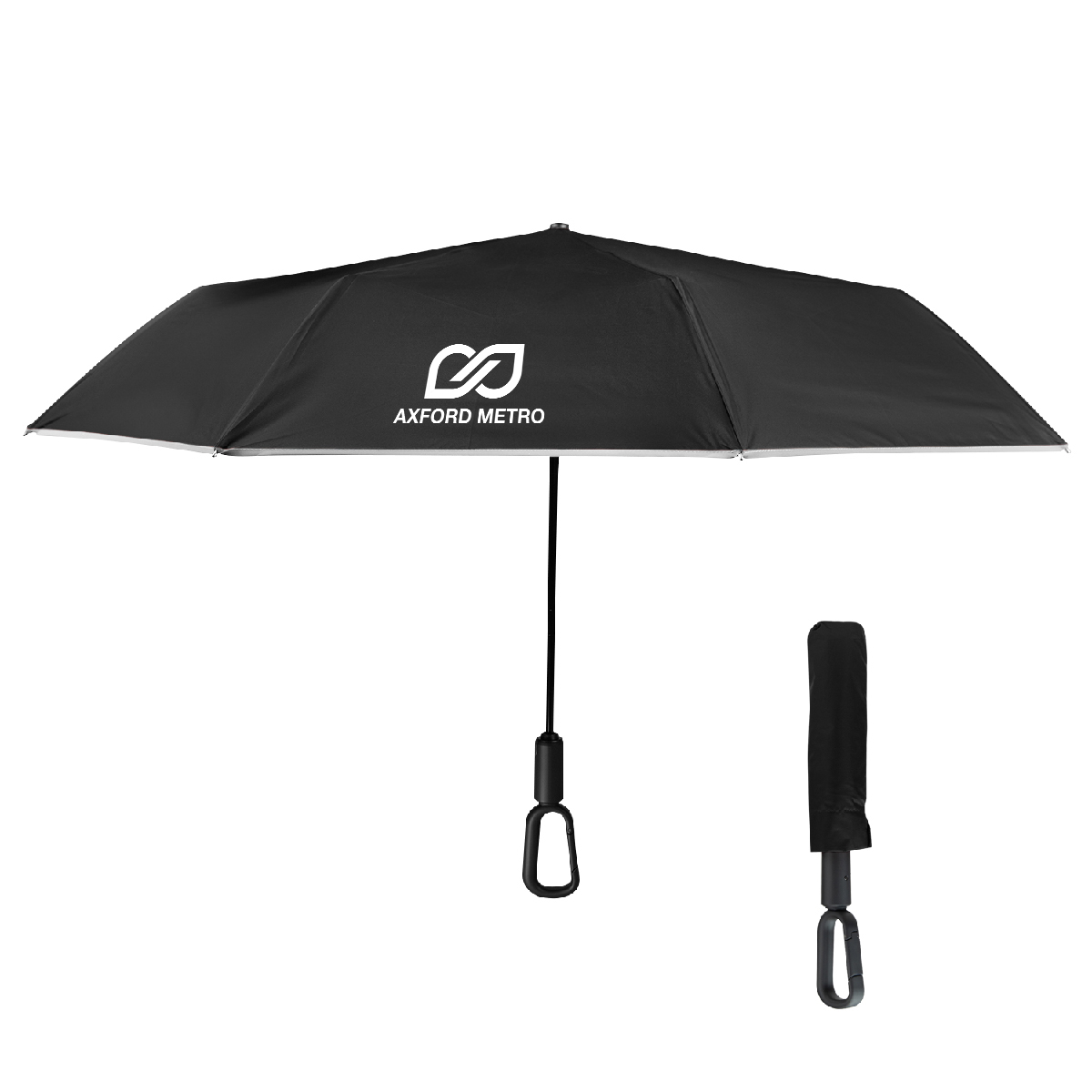 Picture of 46" Arc Reflective Umbrella With Carabiner Handle