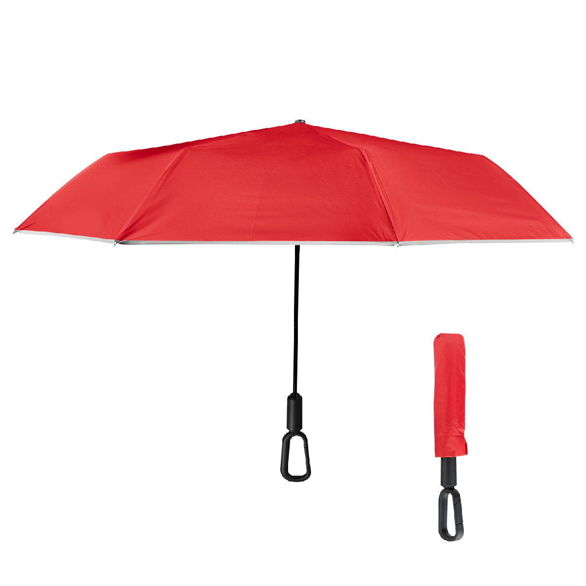 Picture of 46" Arc Reflective Umbrella With Carabiner Handle