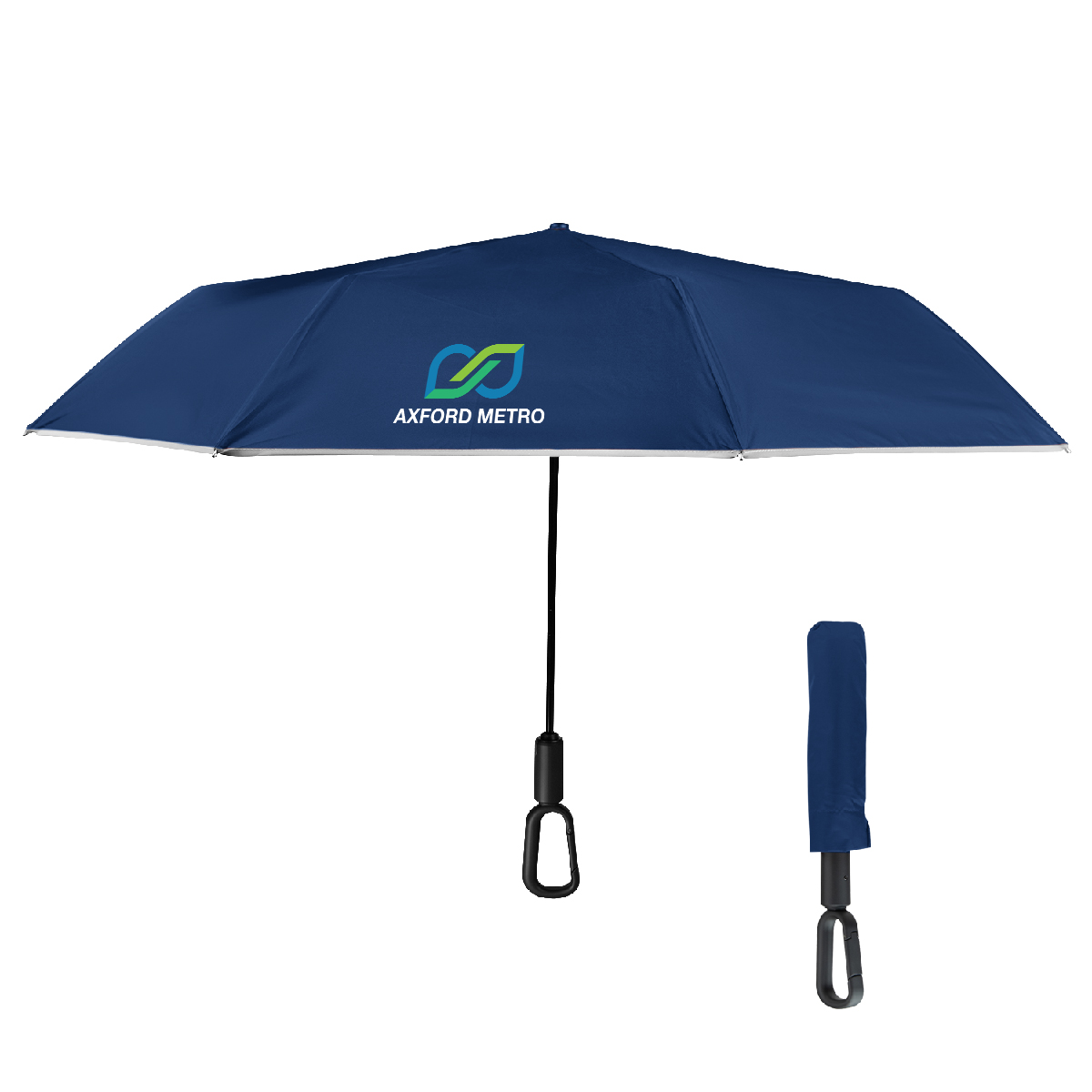 Picture of 46" Arc Reflective Umbrella With Carabiner Handle