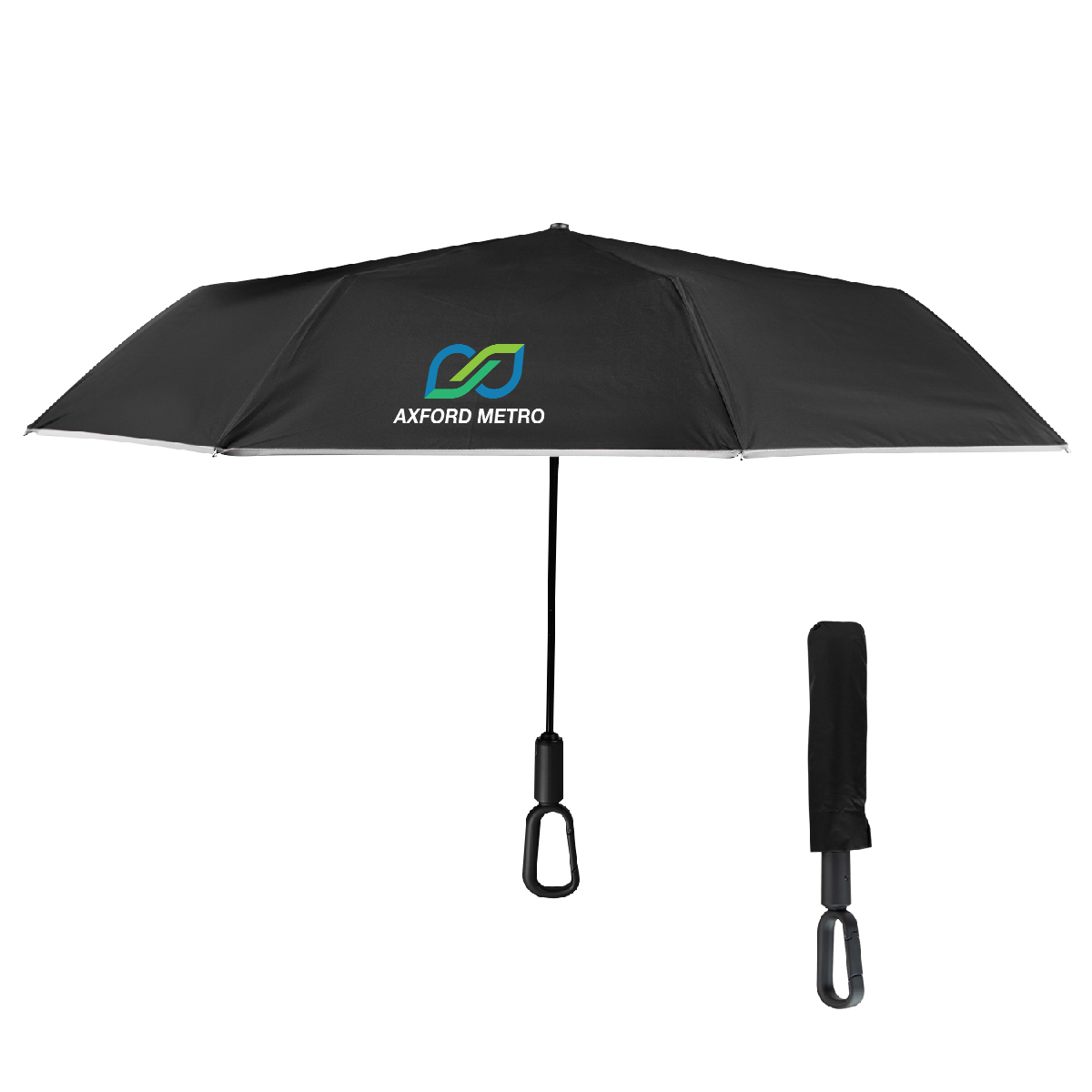 Picture of 46" Arc Reflective Umbrella With Carabiner Handle