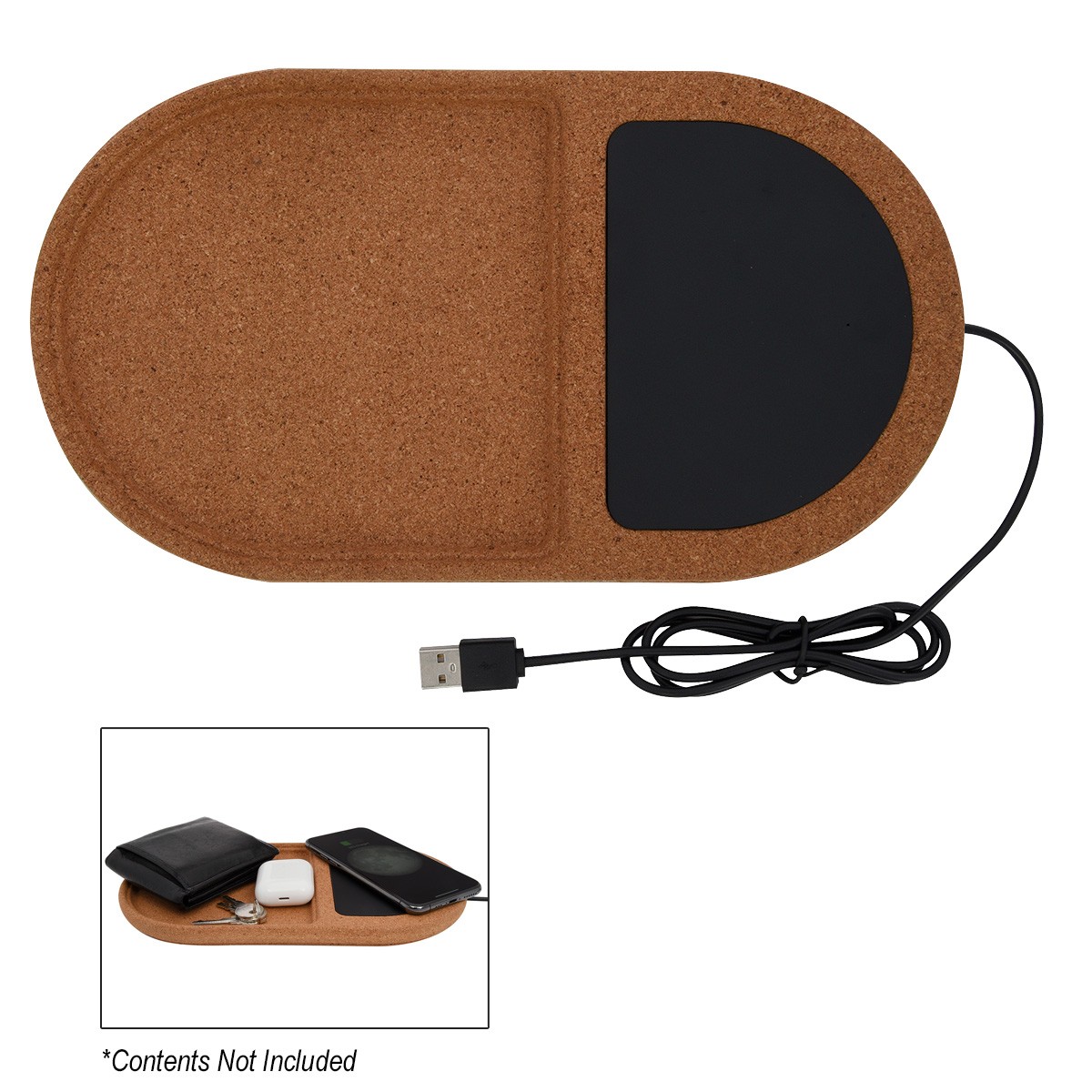 Picture of Cork Wireless Charging Pad Desktop Organizer