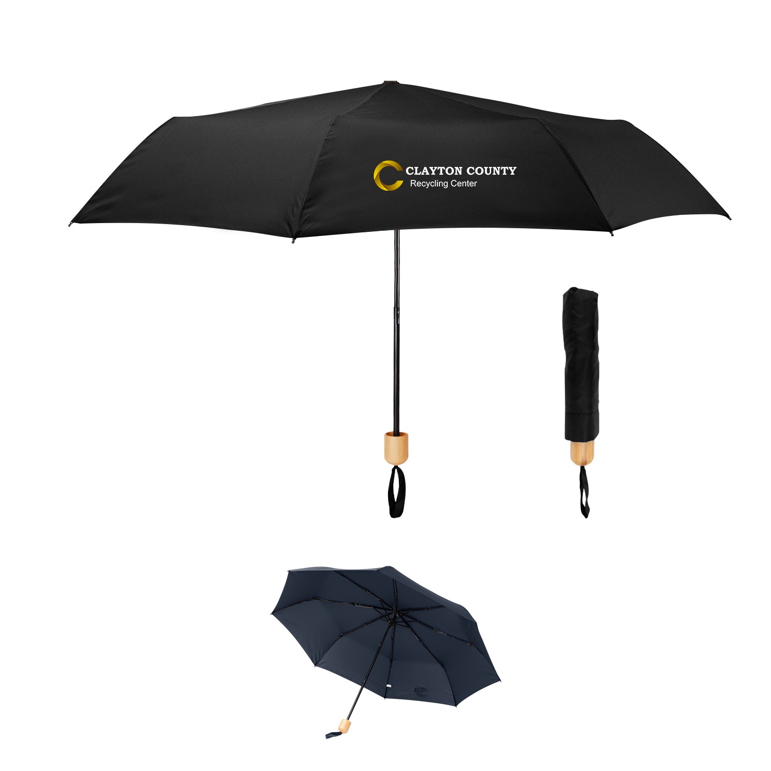 Picture of 41" Arc Umbrella With 100% Rpet Canopy & Bamboo Handle