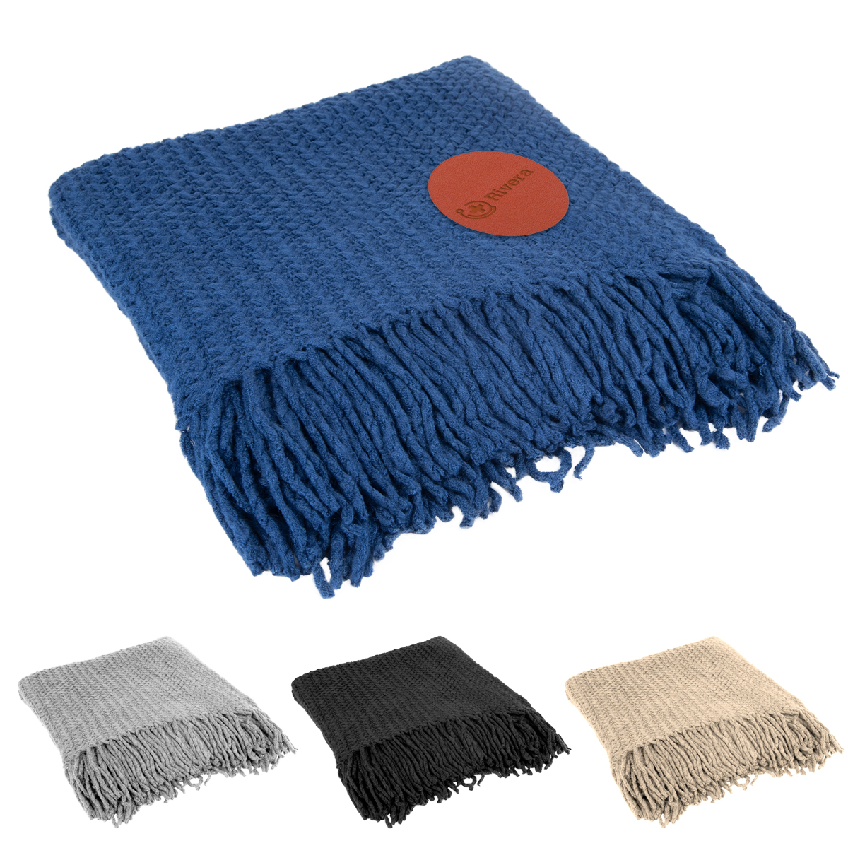 Picture of Chunky Knit Blanket With Fringe