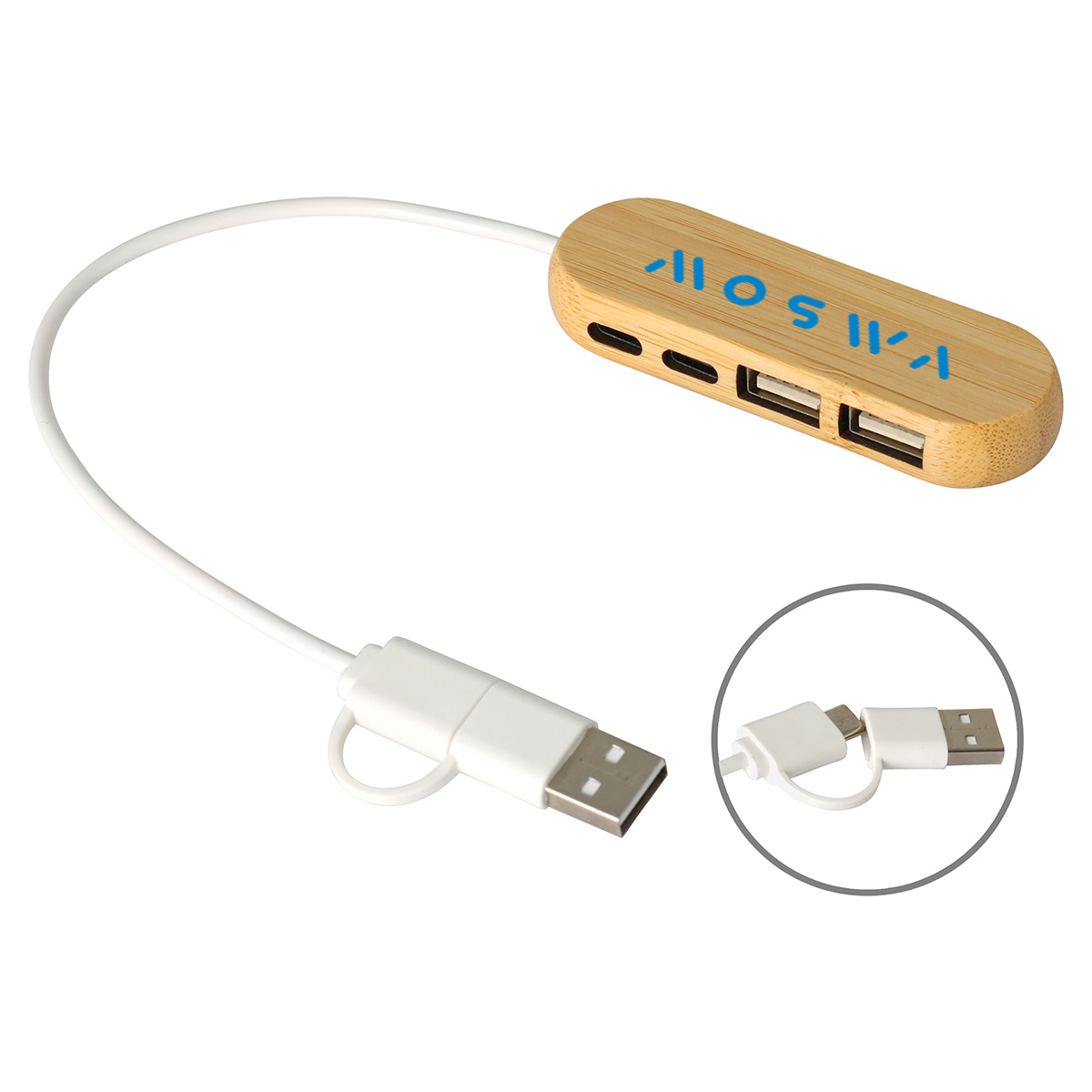 Picture of Bamboo Dual Port USB & Type-C Hub