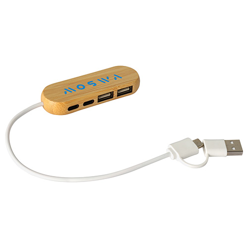 Picture of Bamboo Dual Port USB & Type-C Hub